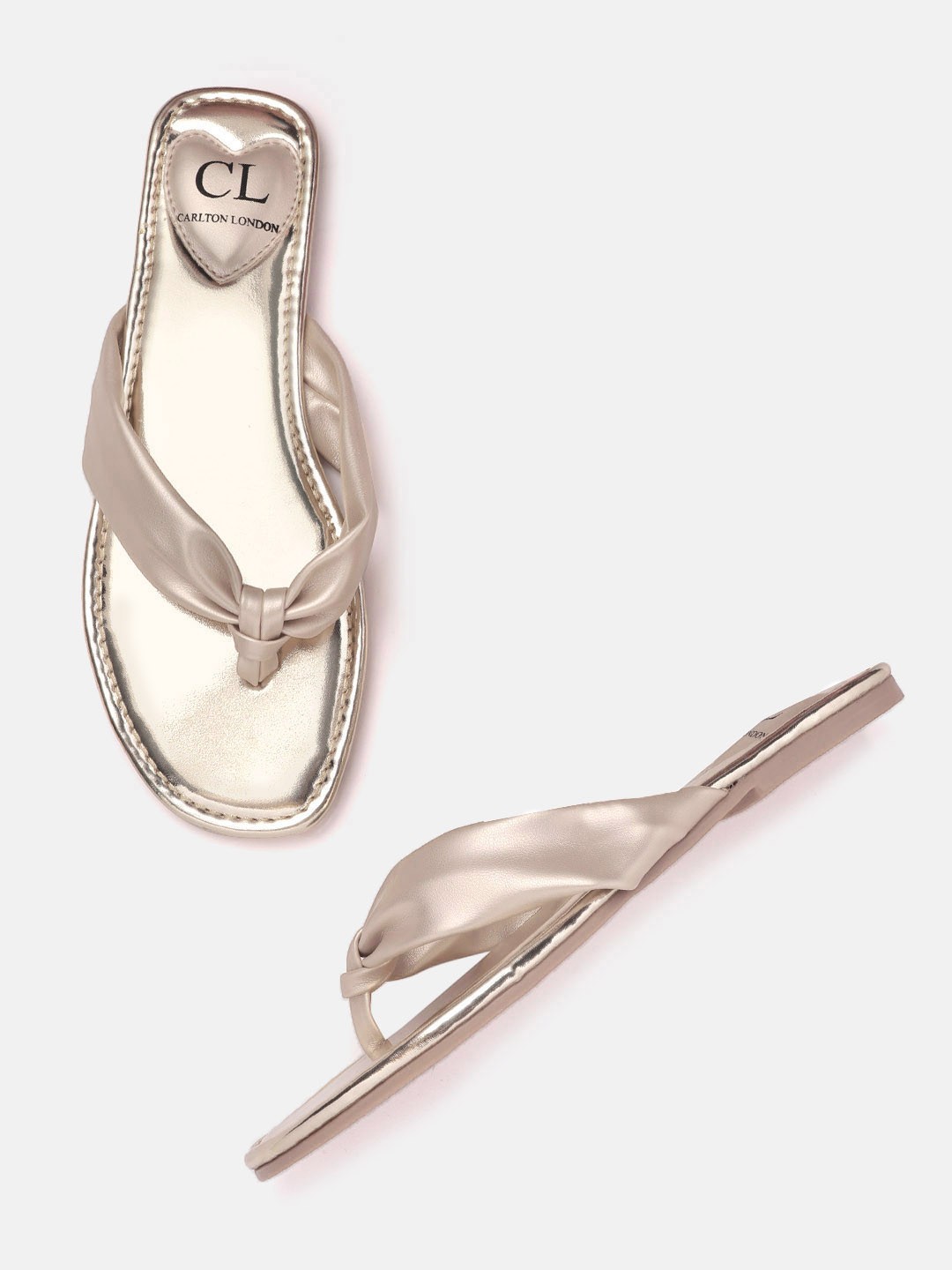 

Carlton London Women Muted Gold-Toned Open Toe Flats