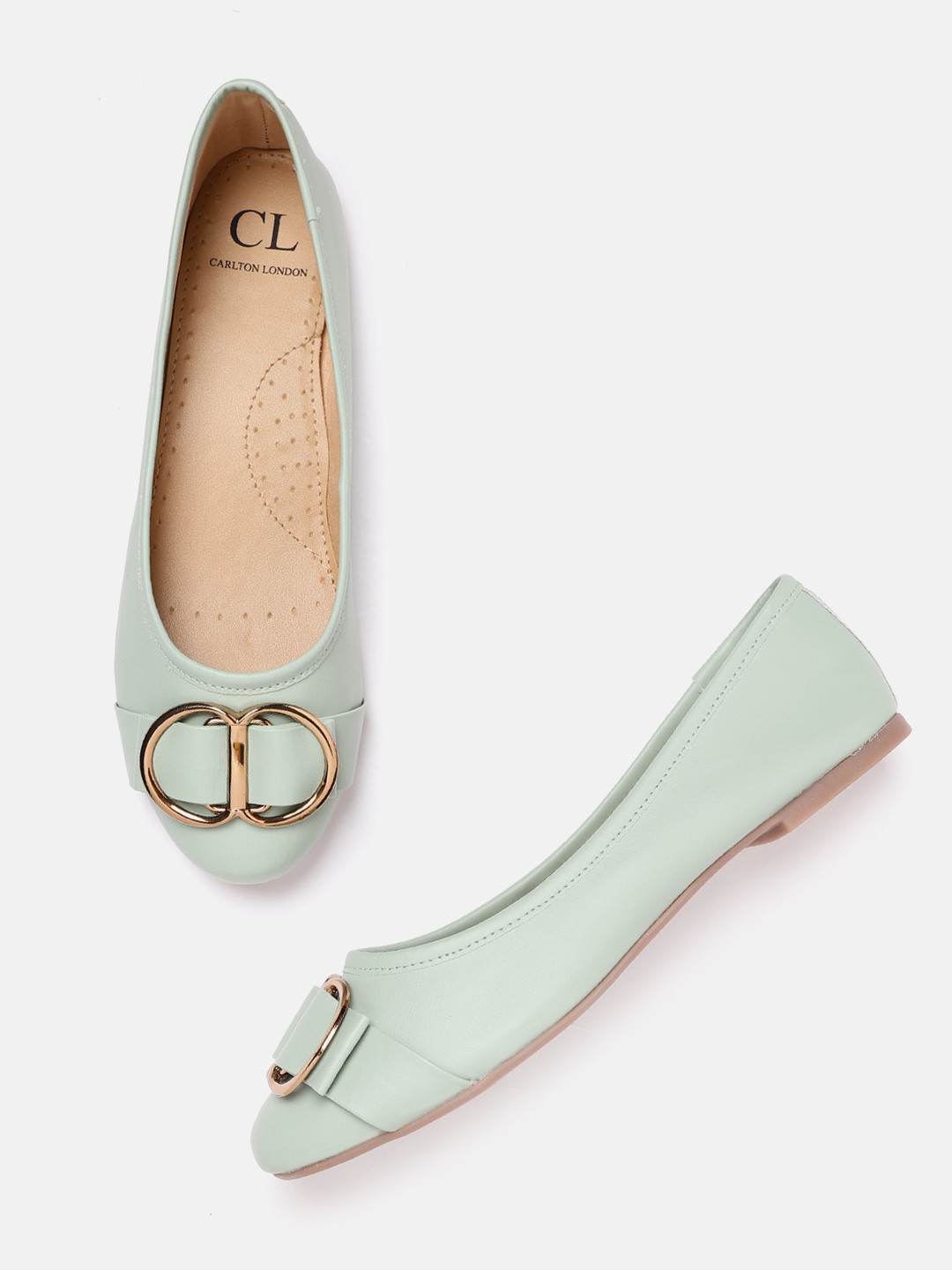 

Carlton London Women Mint Green Solid Ballerinas