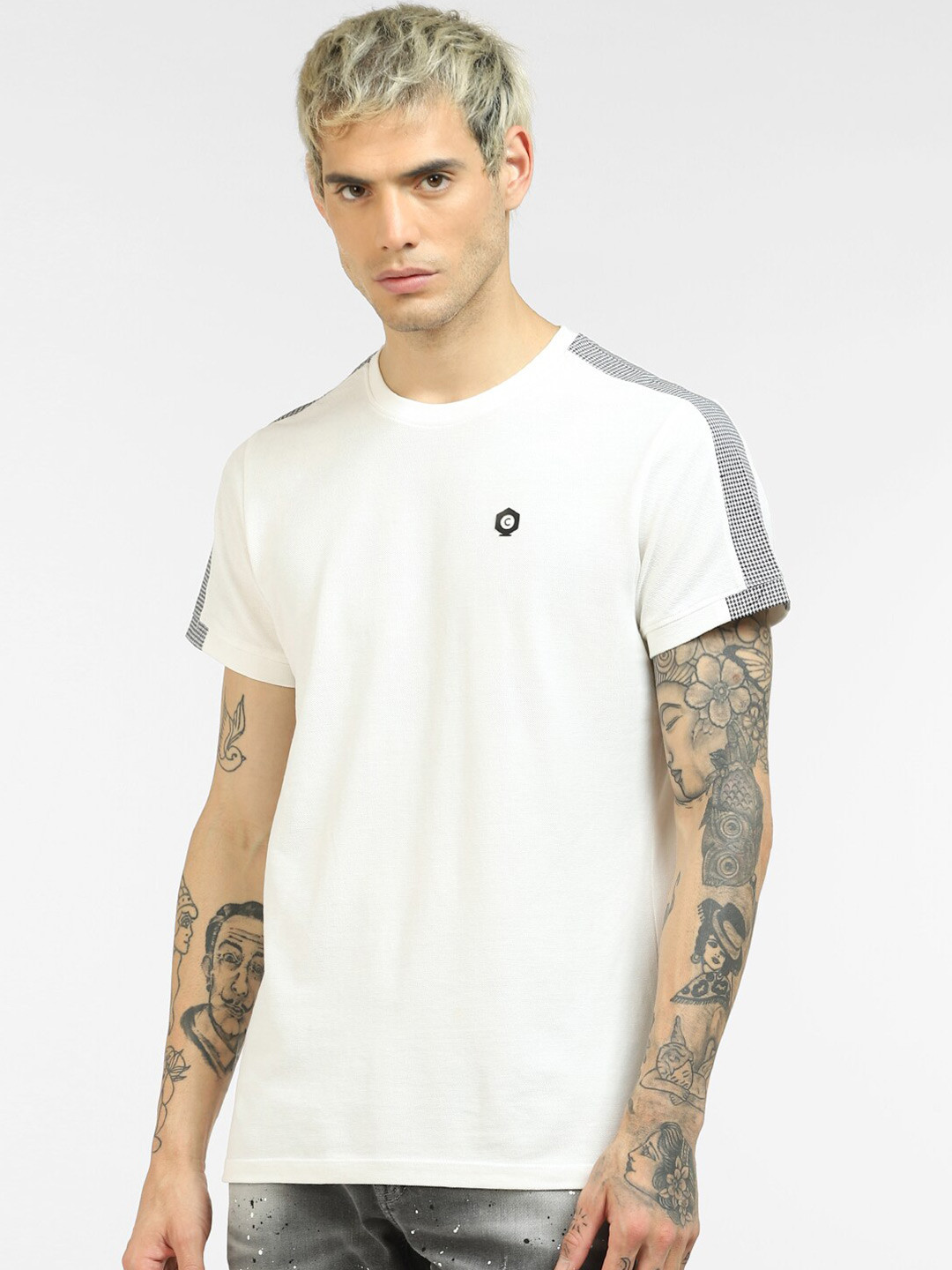 

Jack & Jones Men White Cotton T-shirt