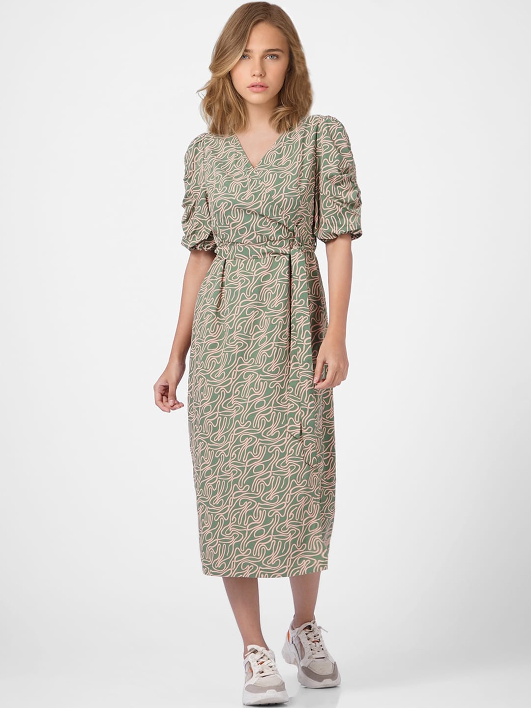 

ONLY Women Green Floral Midi Dress