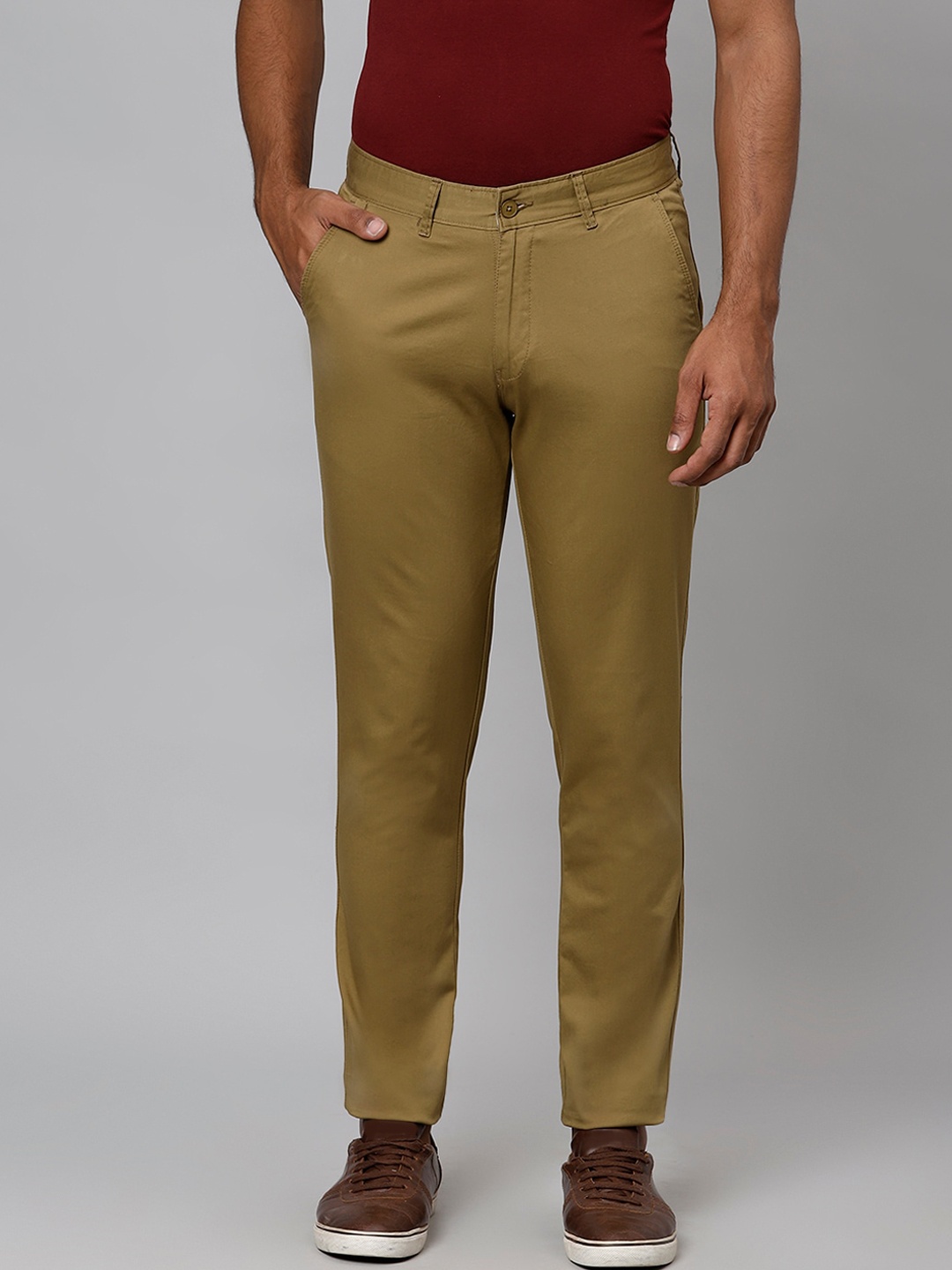 

Richlook Men Khaki Slim Fit Chinos Trousers