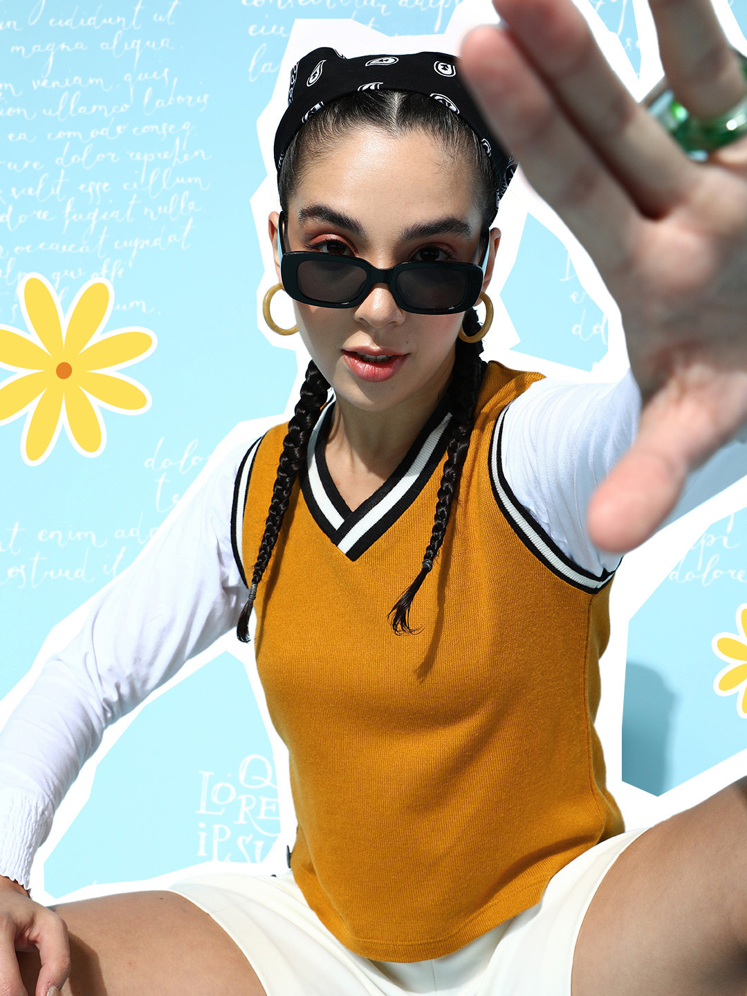 

4WRD by Dressberry Women Mustard Solid Whipped for Varsity Sweater