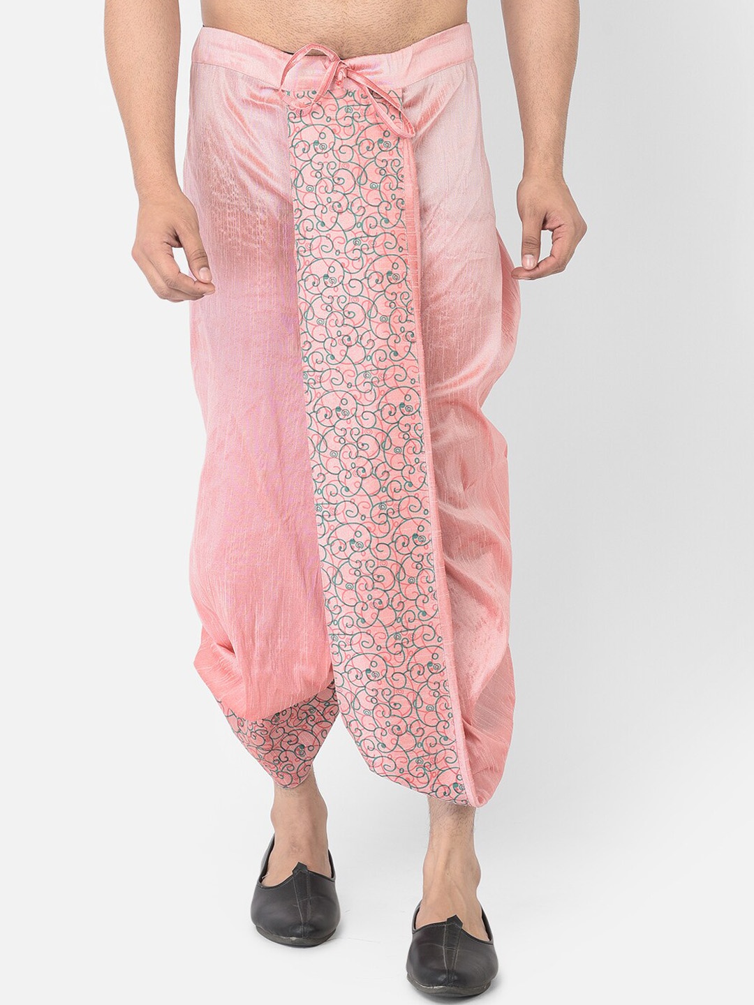 

DEYANN Men Peach-Coloured & Blue Printed Dhoti Pant