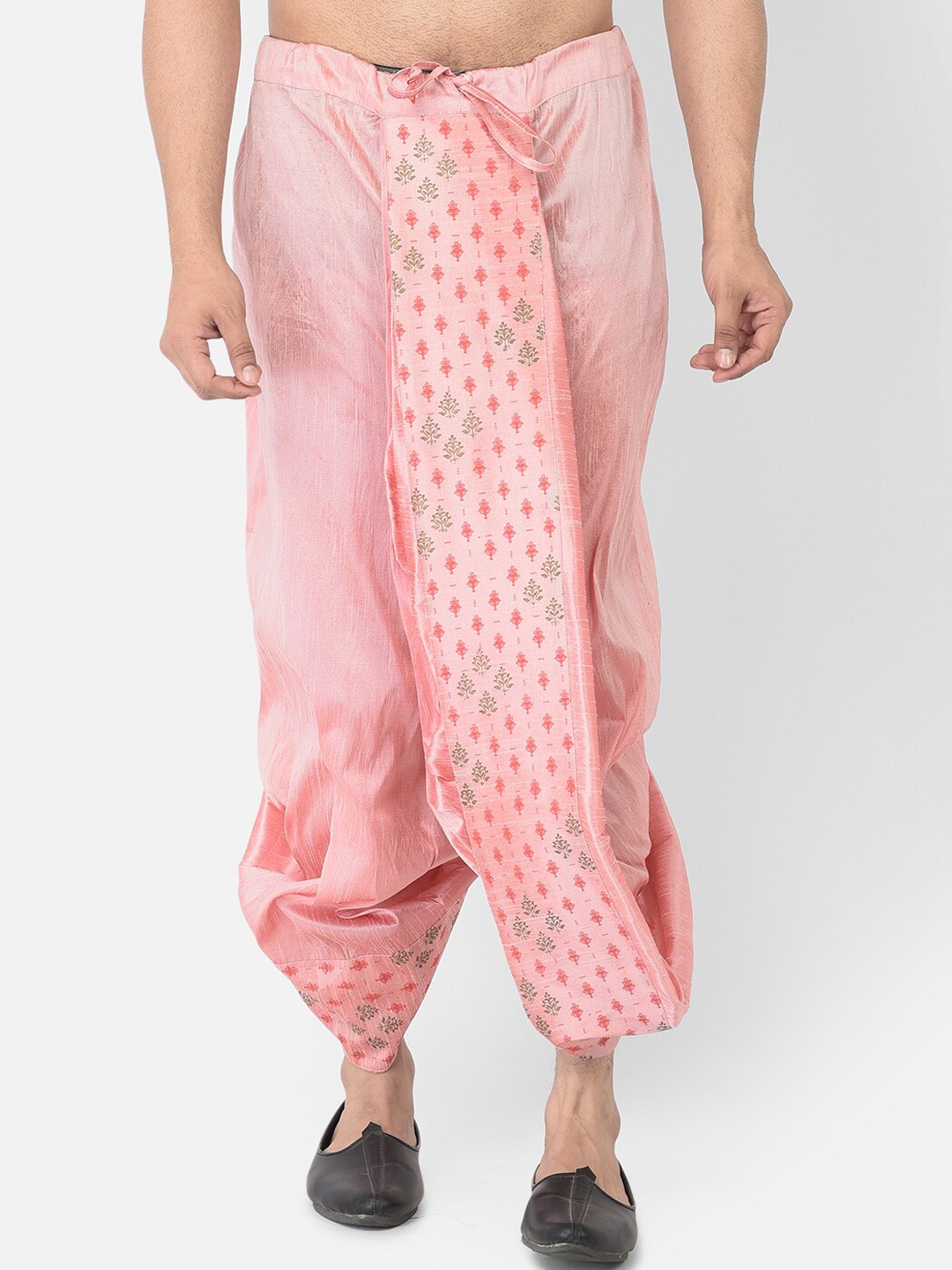 

DEYANN Men Peach-Coloured Printed Dhoti Pant