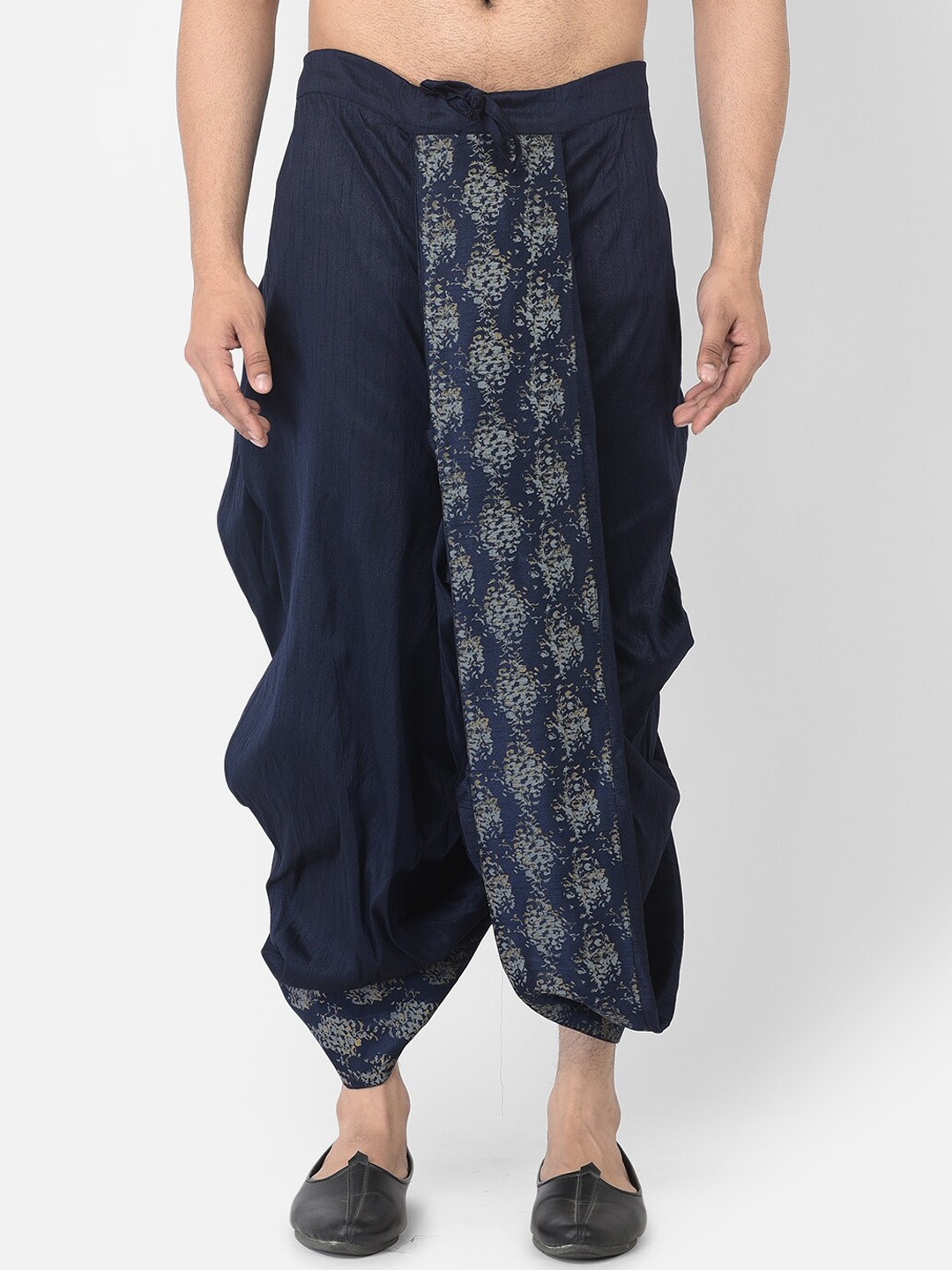

DEYANN Men Navy Blue & Grey Printed Dhoti Pants