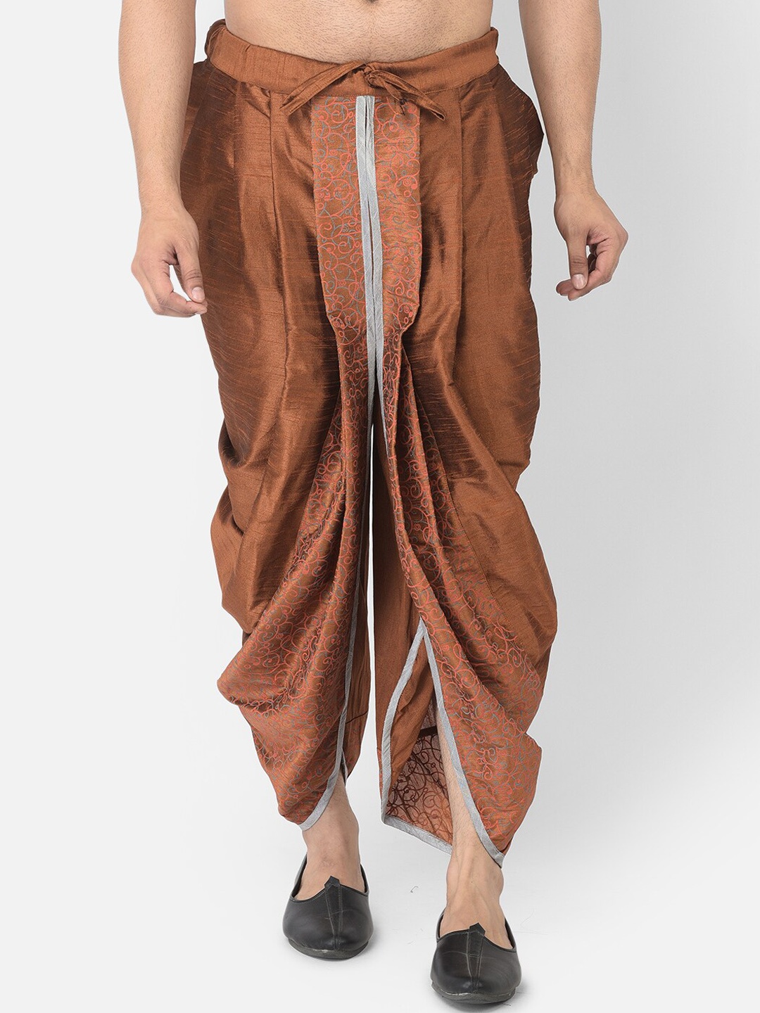 

DEYANN Men Copper-Coloured Printed Dhoti