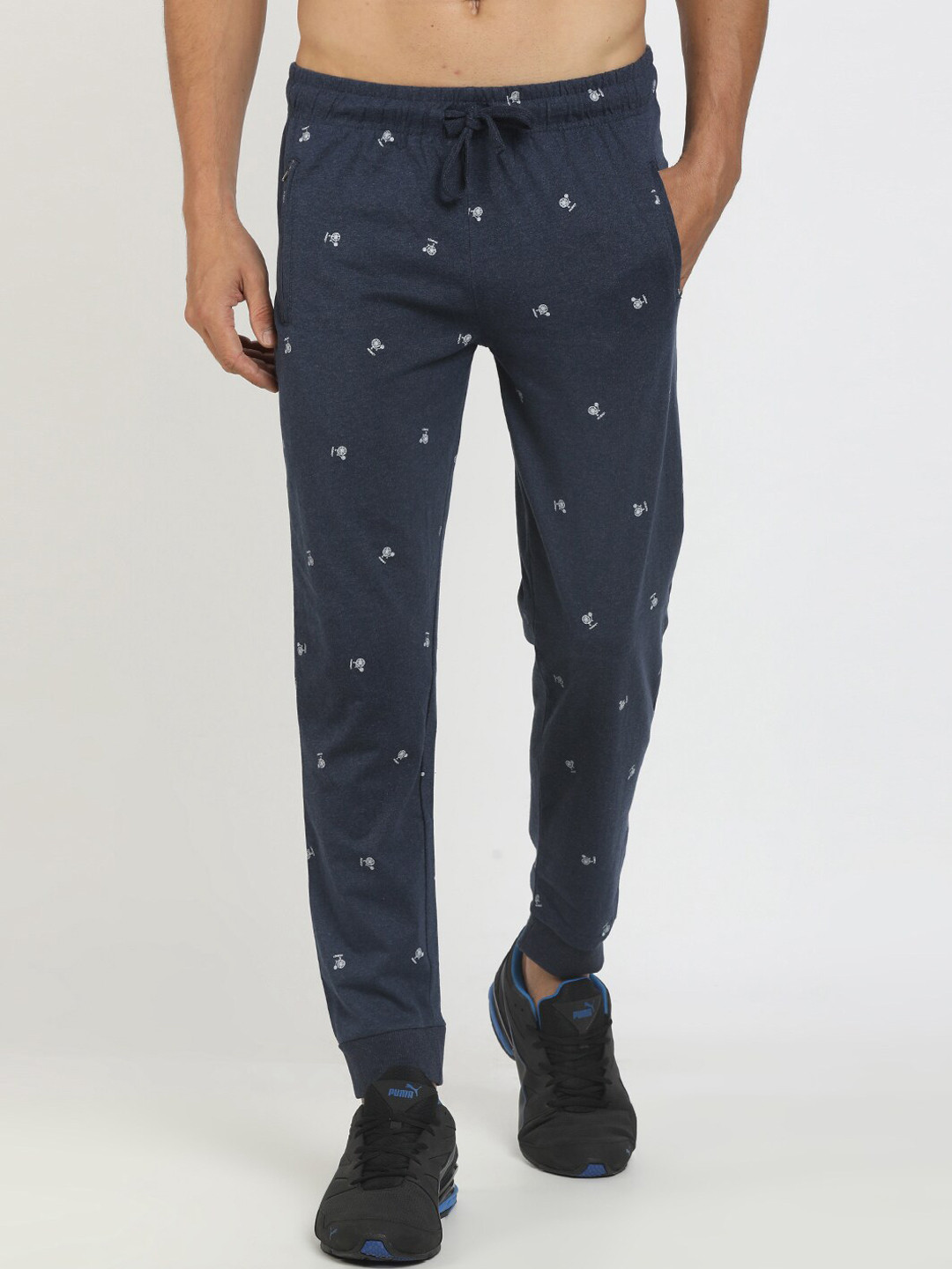 

V-Mart Men Grey Printed Jersey Cotton Jogger Track Pants