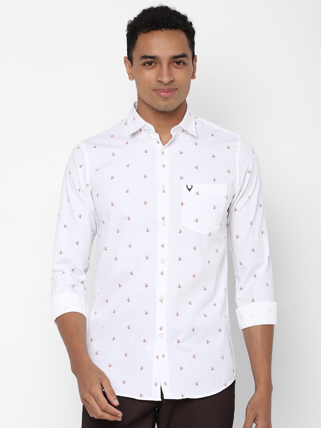 

Allen Solly Men White Slim Fit Printed Casual Shirt