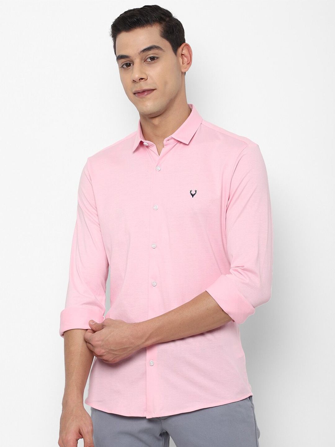 

Allen Solly Men Pink Slim Fit Casual Shirt