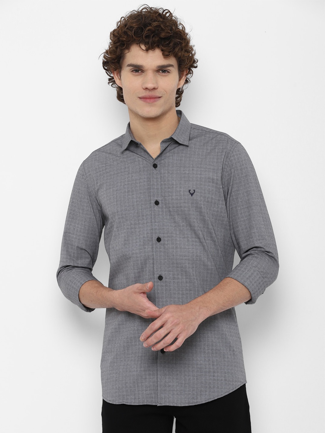 

Allen Solly Men Grey Slim Fit Casual Shirt