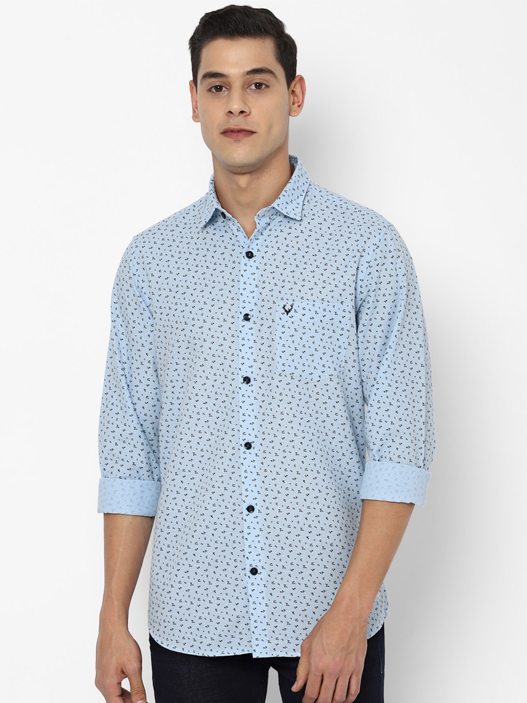 

Allen Solly Men Blue Slim Fit Printed Casual Shirt