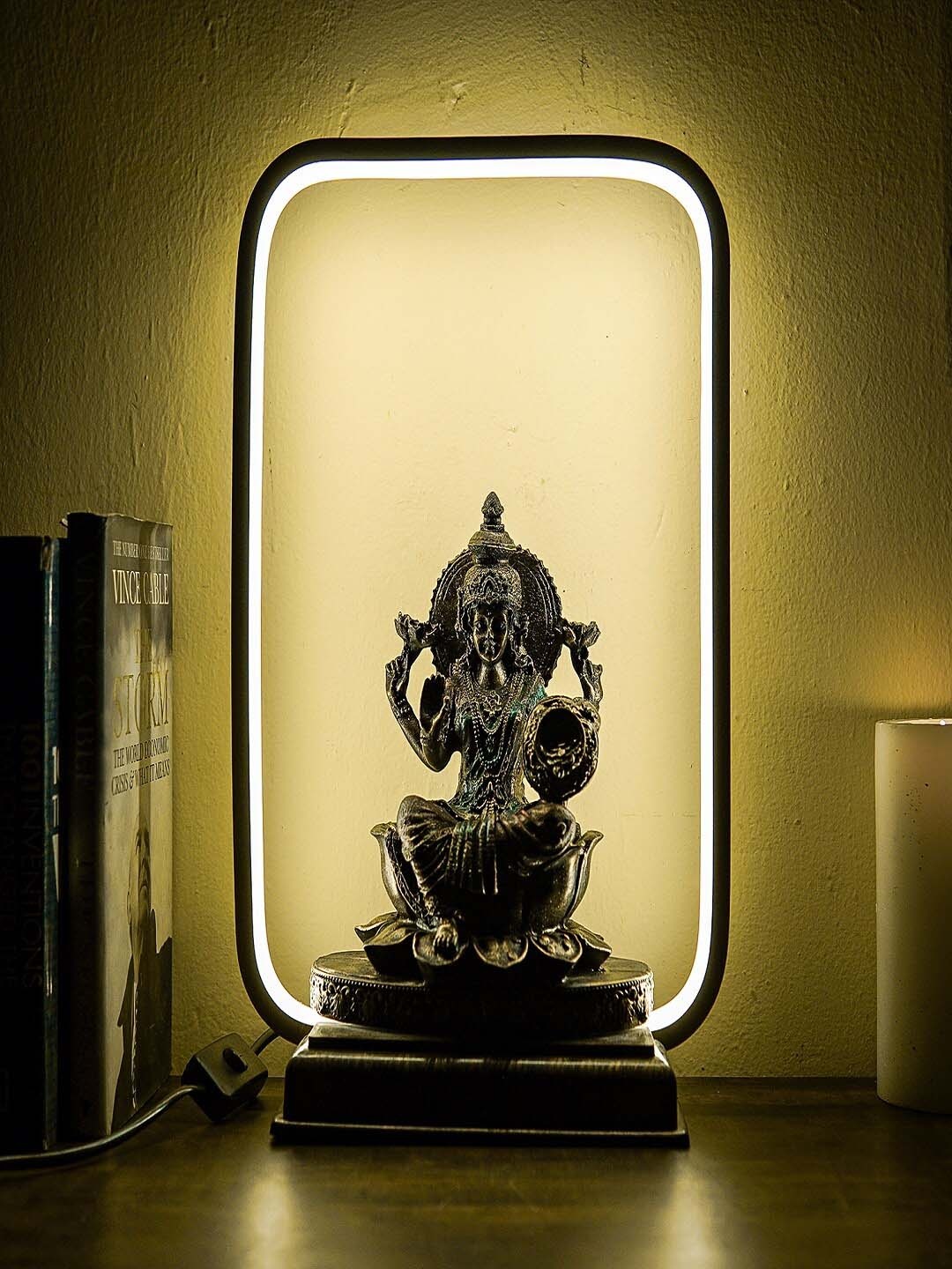 

StatueStudio Black Lakshmi Idol With LED Showpieces