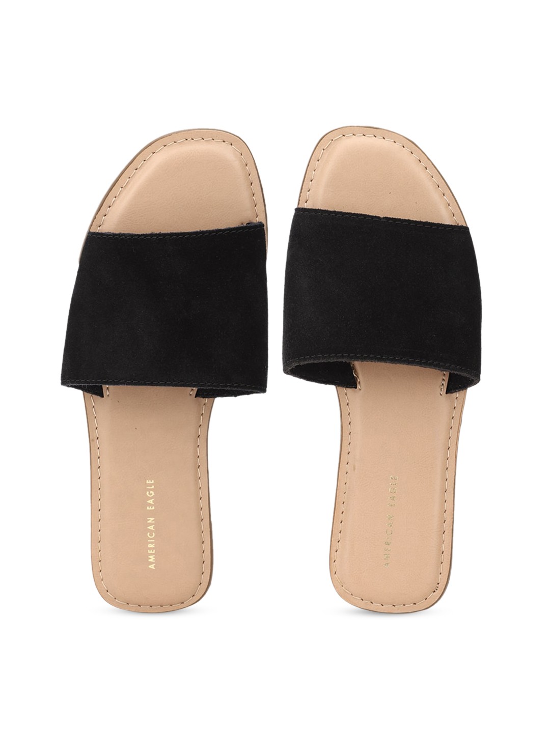 

AMERICAN EAGLE OUTFITTERS Women Black Colourblocked Open Toe Flats