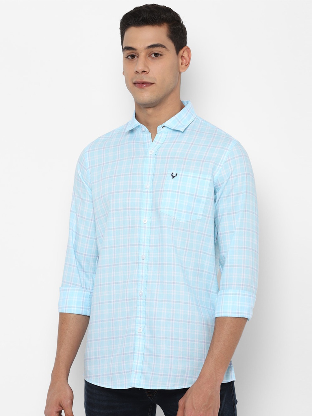 

Allen Solly Sport Men Blue Checked Casual Shirt