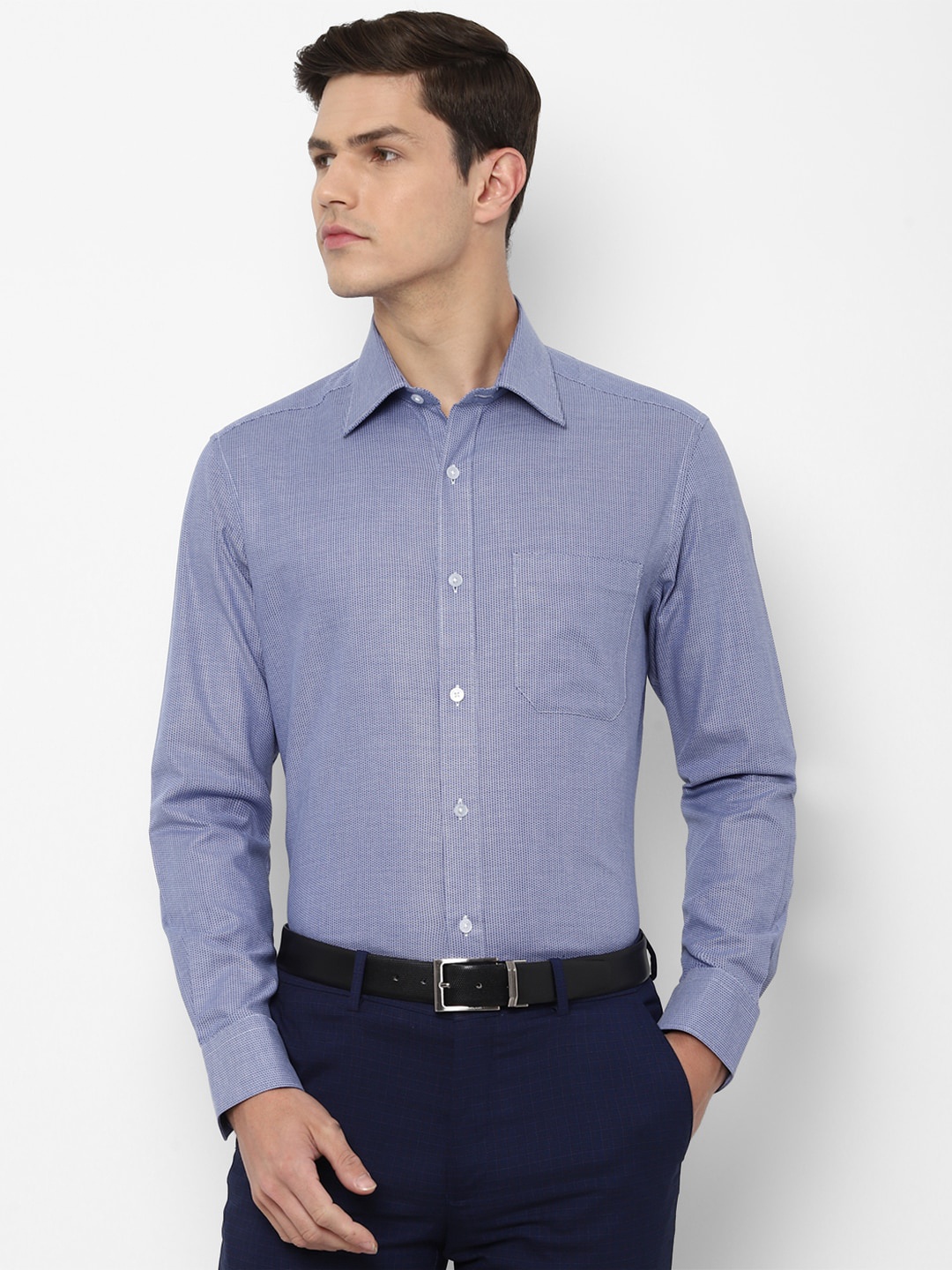 

Louis Philippe Men Blue Pure Cotton Formal Shirt