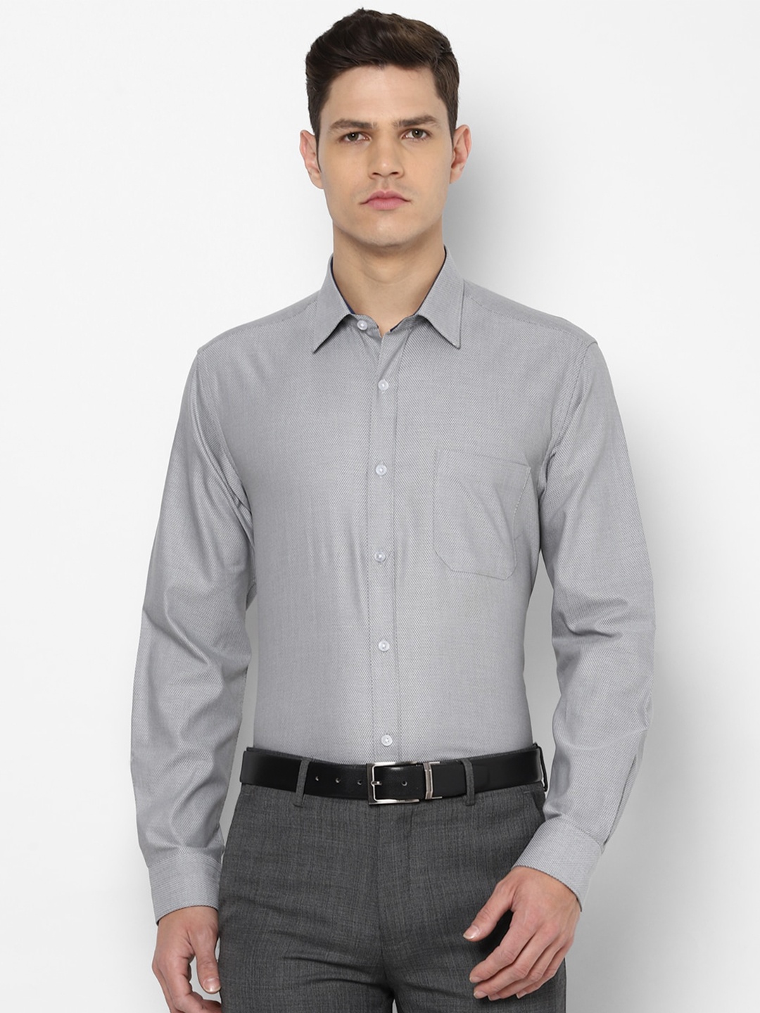 

Louis Philippe Men Grey Slim Fit Formal Shirt