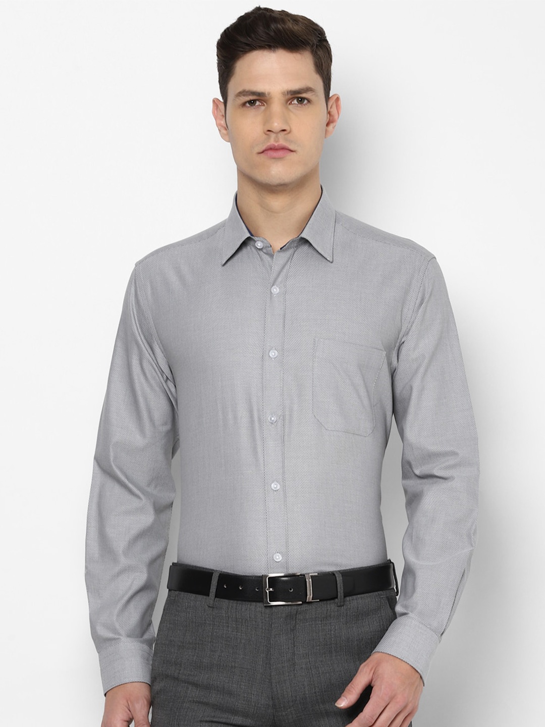

Louis Philippe Men Grey Slim Fit Formal Shirt