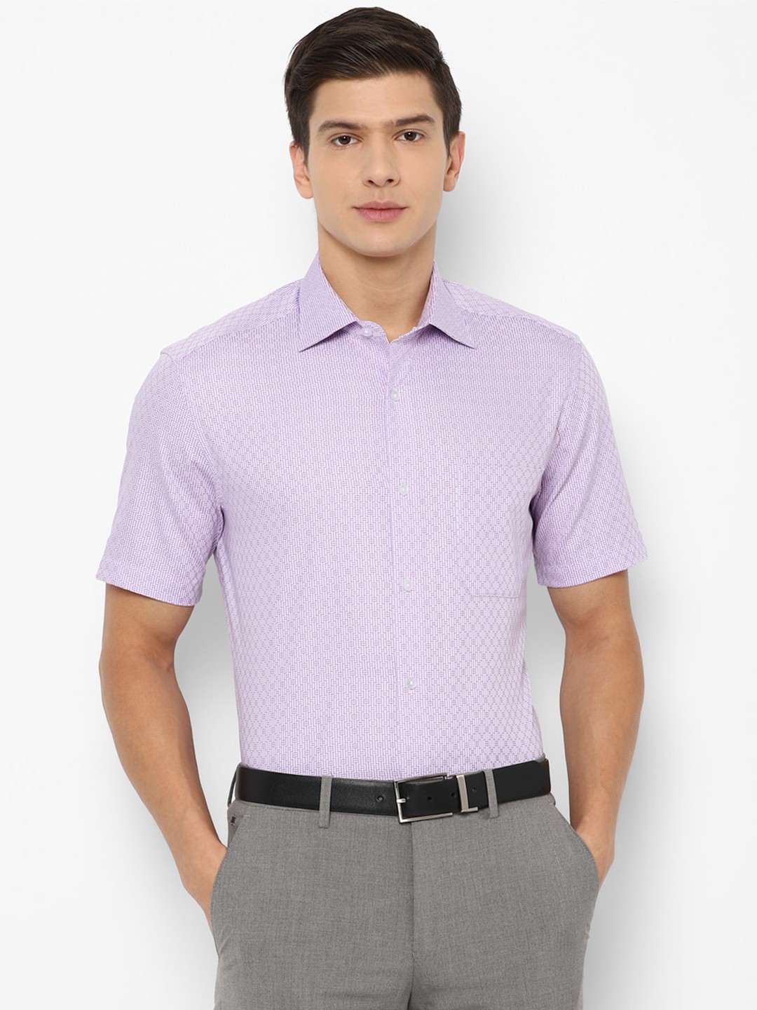 

Louis Philippe Men Purple Printed Formal Shirt