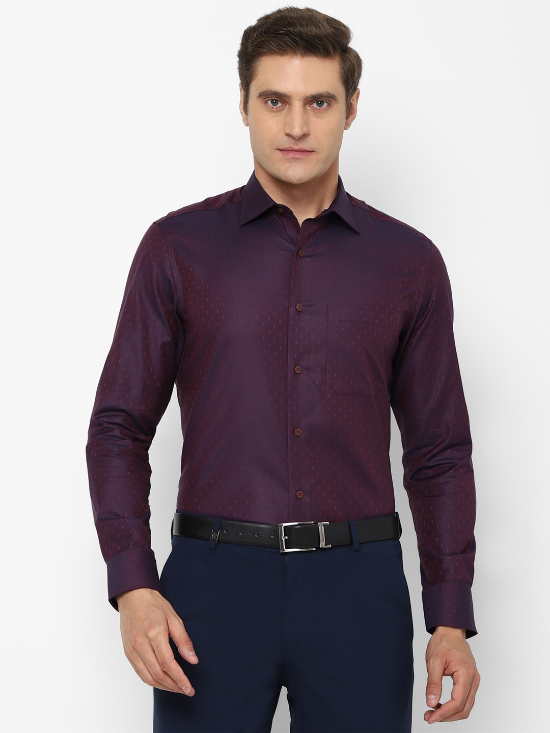 

Louis Philippe Gods & Kings Men Purple Giza Cotton Formal Shirt