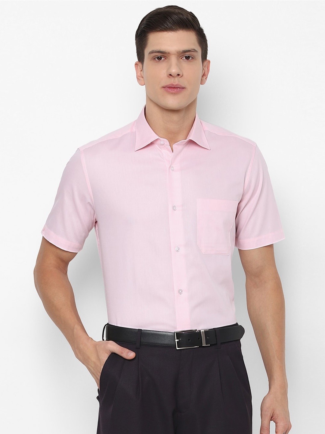 

Louis Philippe Men Pink Pure Cotton Formal Shirt