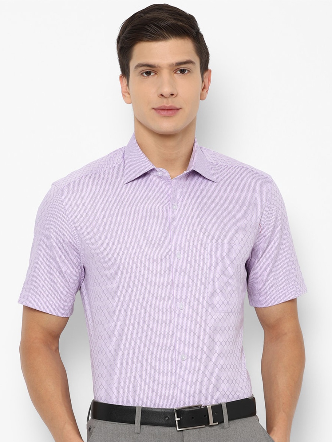 

Louis Philippe Men Purple Printed Formal Shirt