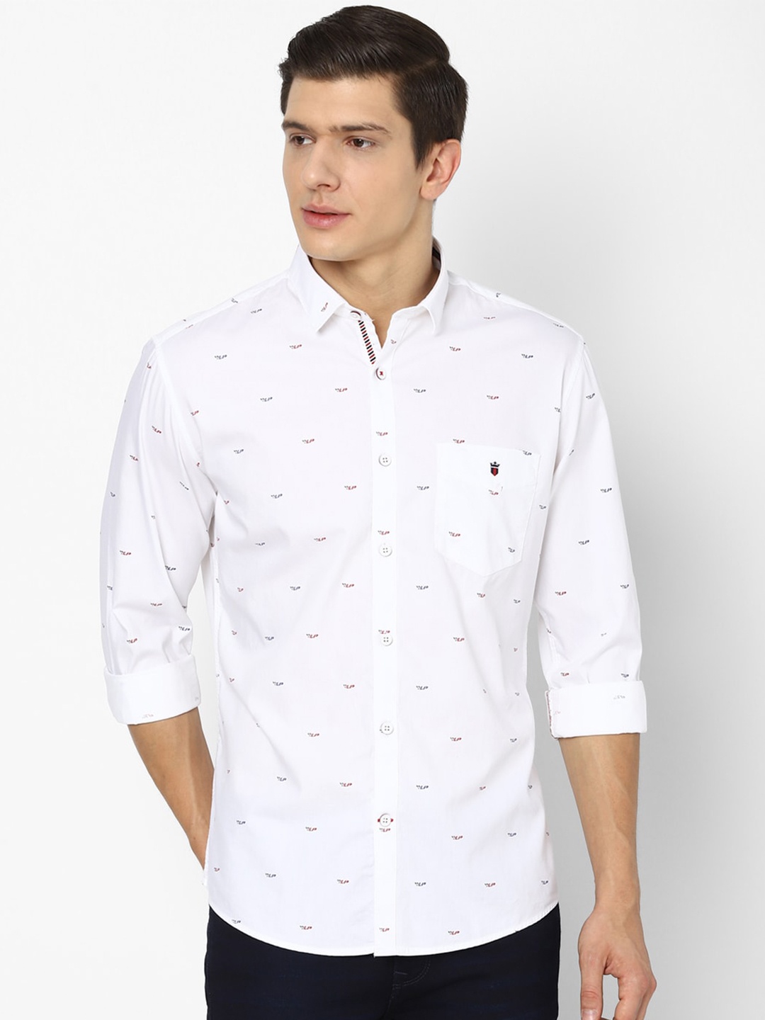 

Louis Philippe Sport Men White Slim Fit Printed Casual Shirt