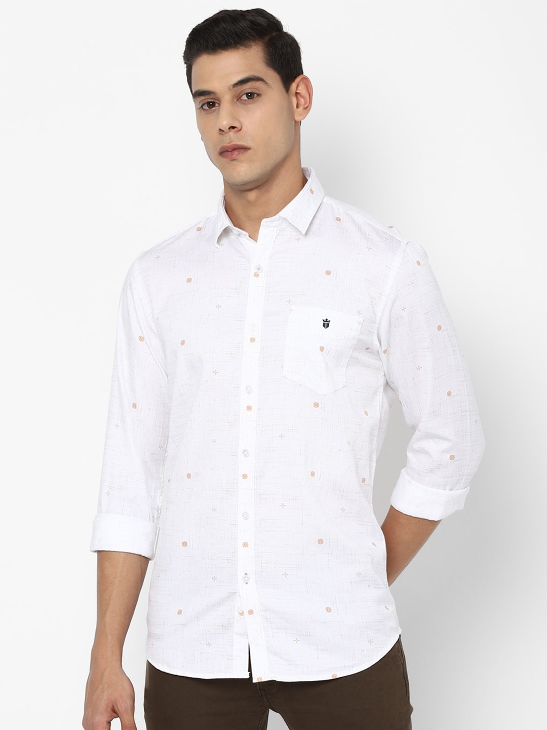 

Louis Philippe Sport Men White Slim Fit Printed Casual Shirt