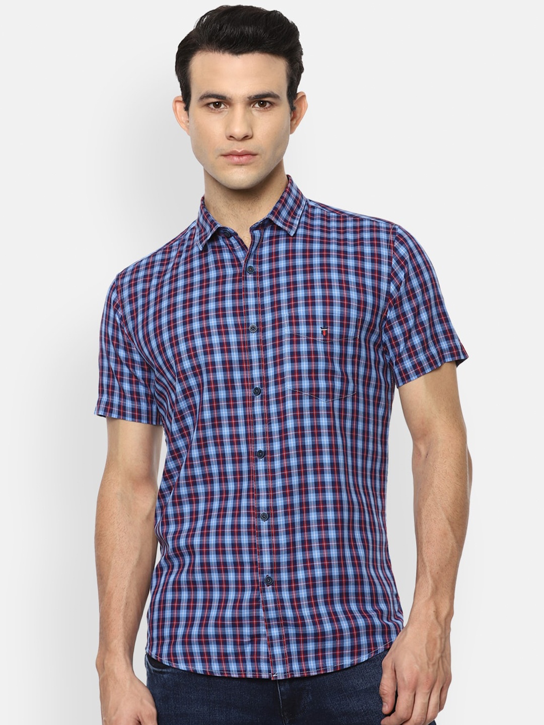 

Louis Philippe Sport Men Blue Slim Fit Checked Casual Shirt