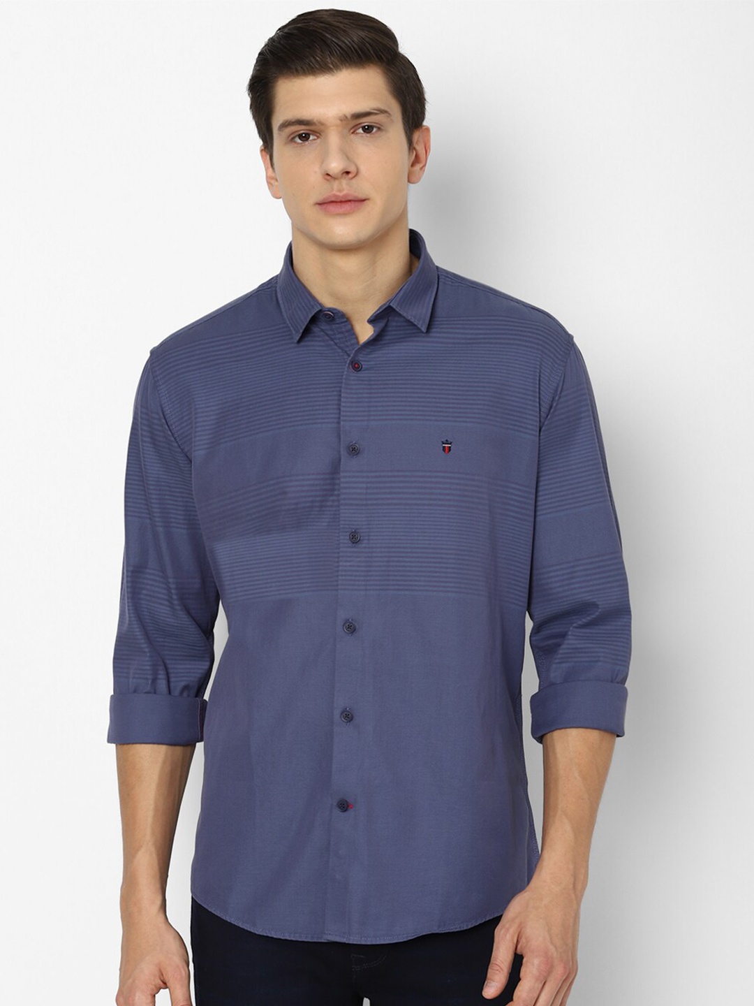 

Louis Philippe Sport Men Blue Slim Fit Multi Stripes Striped Casual Shirt