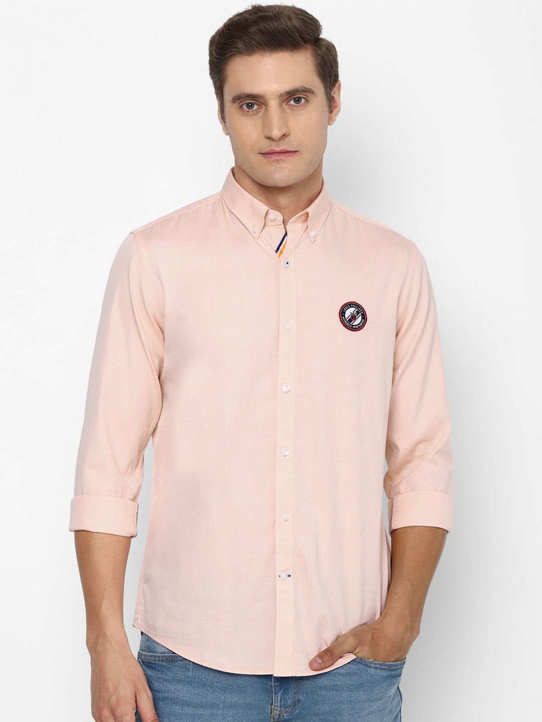 

Louis Philippe Sport Men Pink Solid Slim Fit Casual Shirt