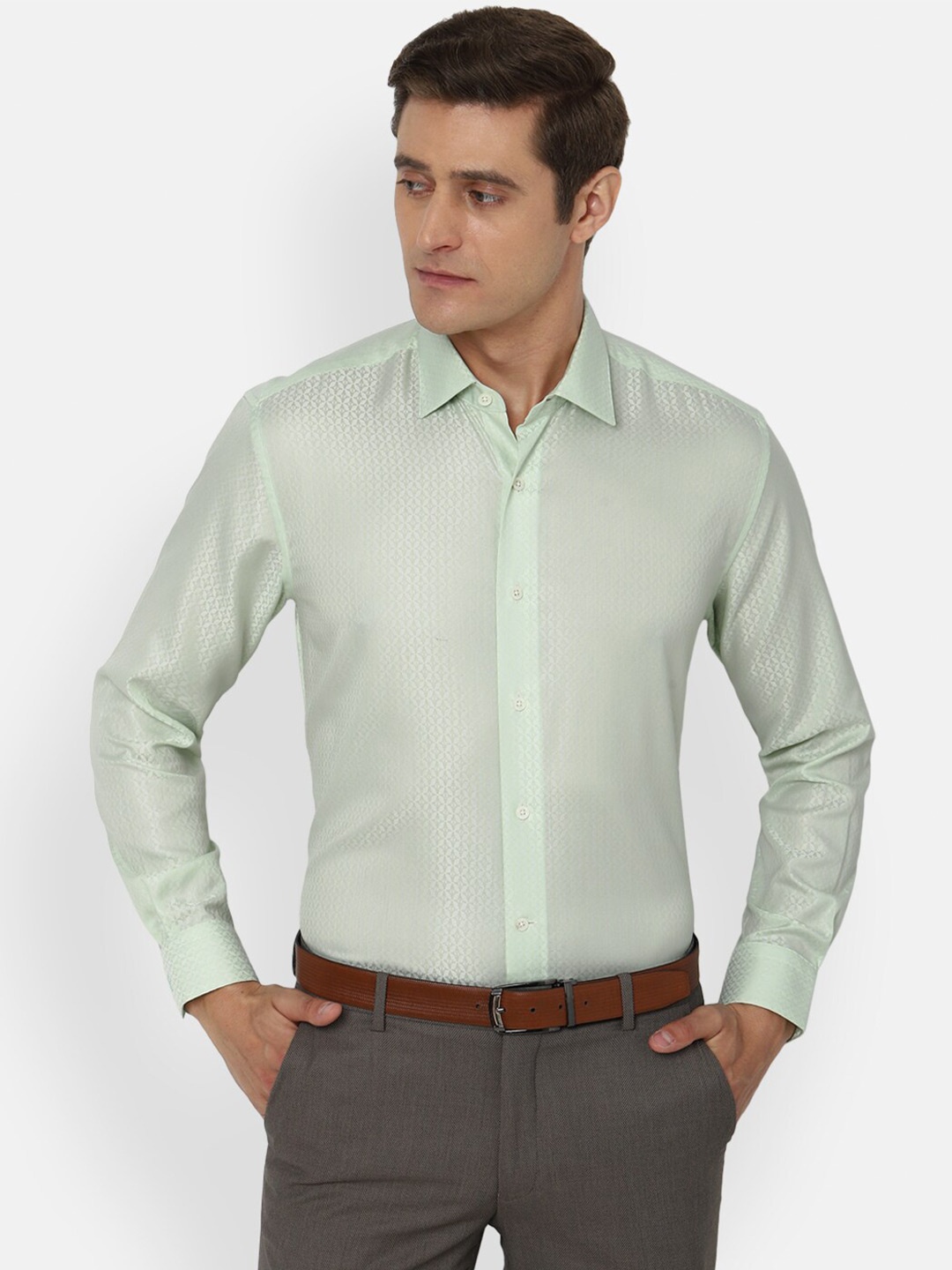 

Luxure by Louis Philippe Men Green Formal Shirt