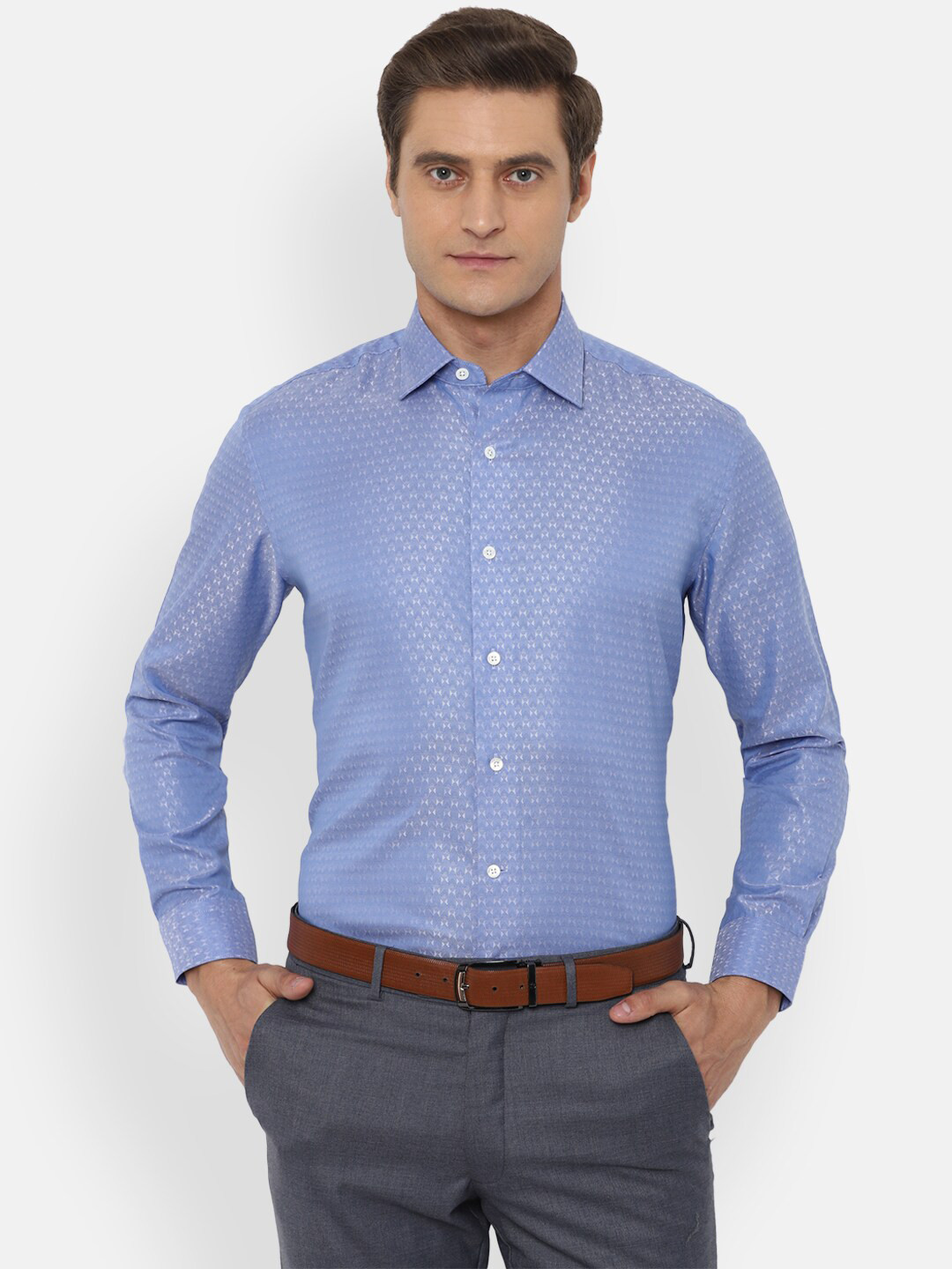 

Luxure by Louis Philippe Men Blue Formal Shirt