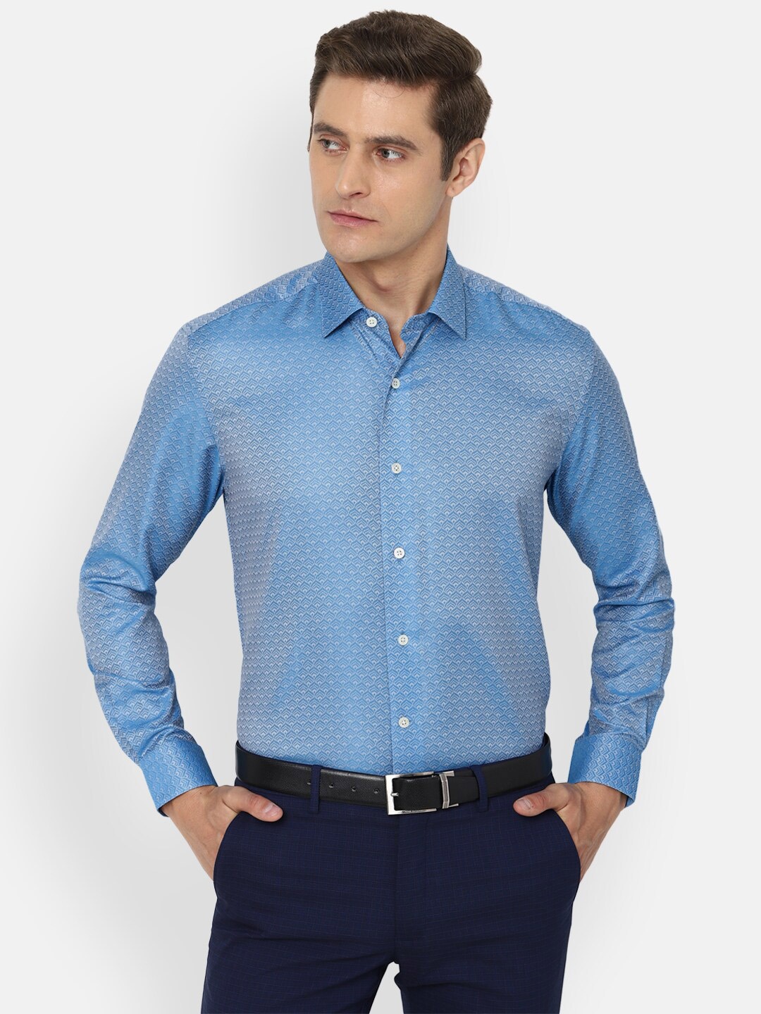 

Luxure by Louis Philippe Men Blue Formal Shirt