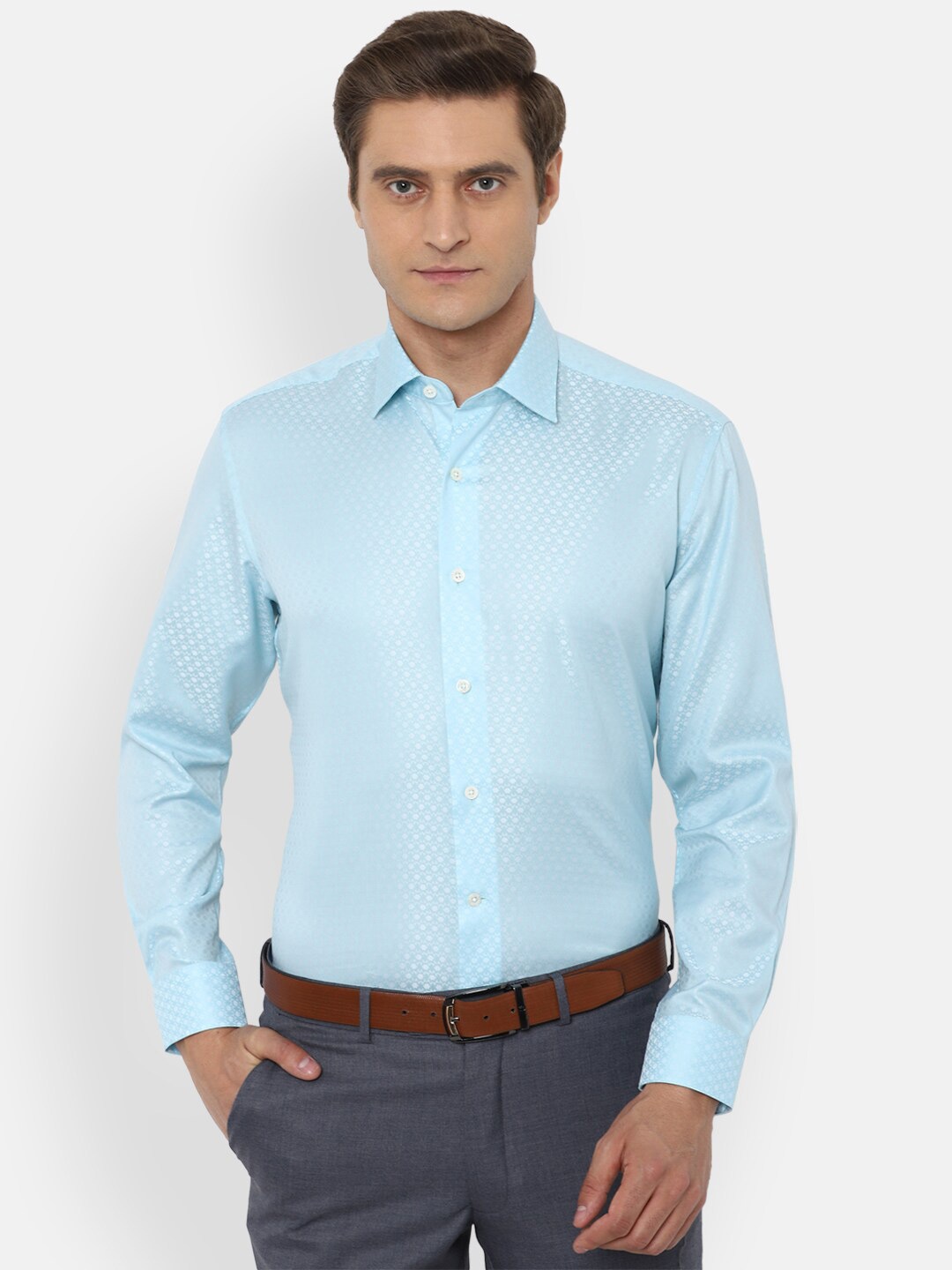 

Luxure by Louis Philippe Men Green Printed Formal Shirt