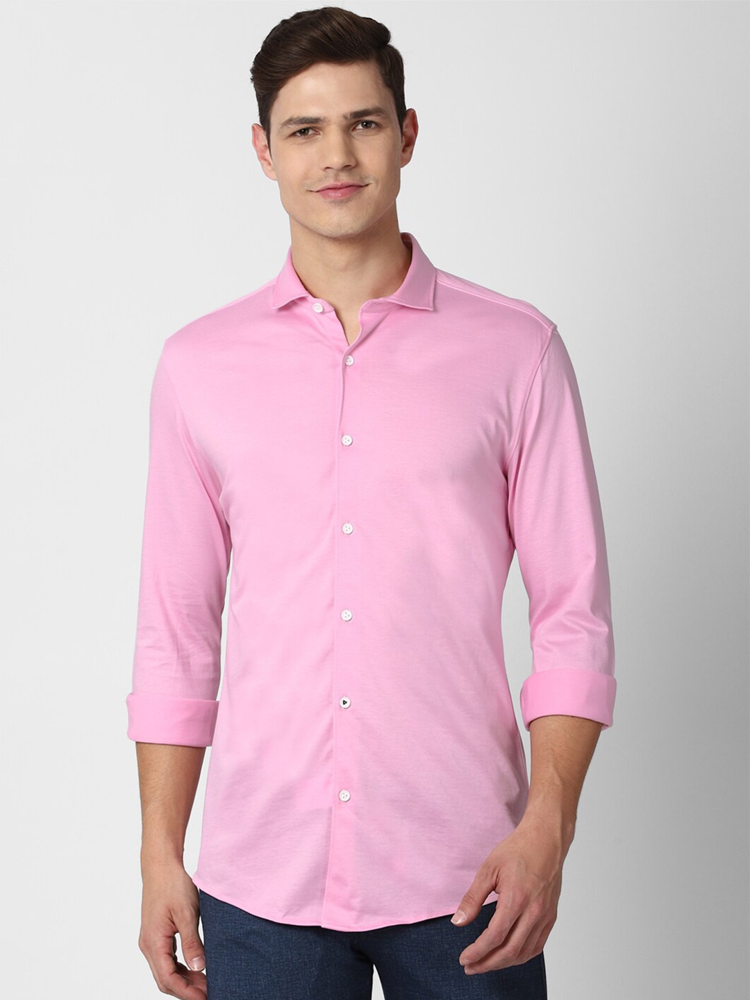 

Peter England Men Pink Slim Fit Pure Cotton Casual Shirt