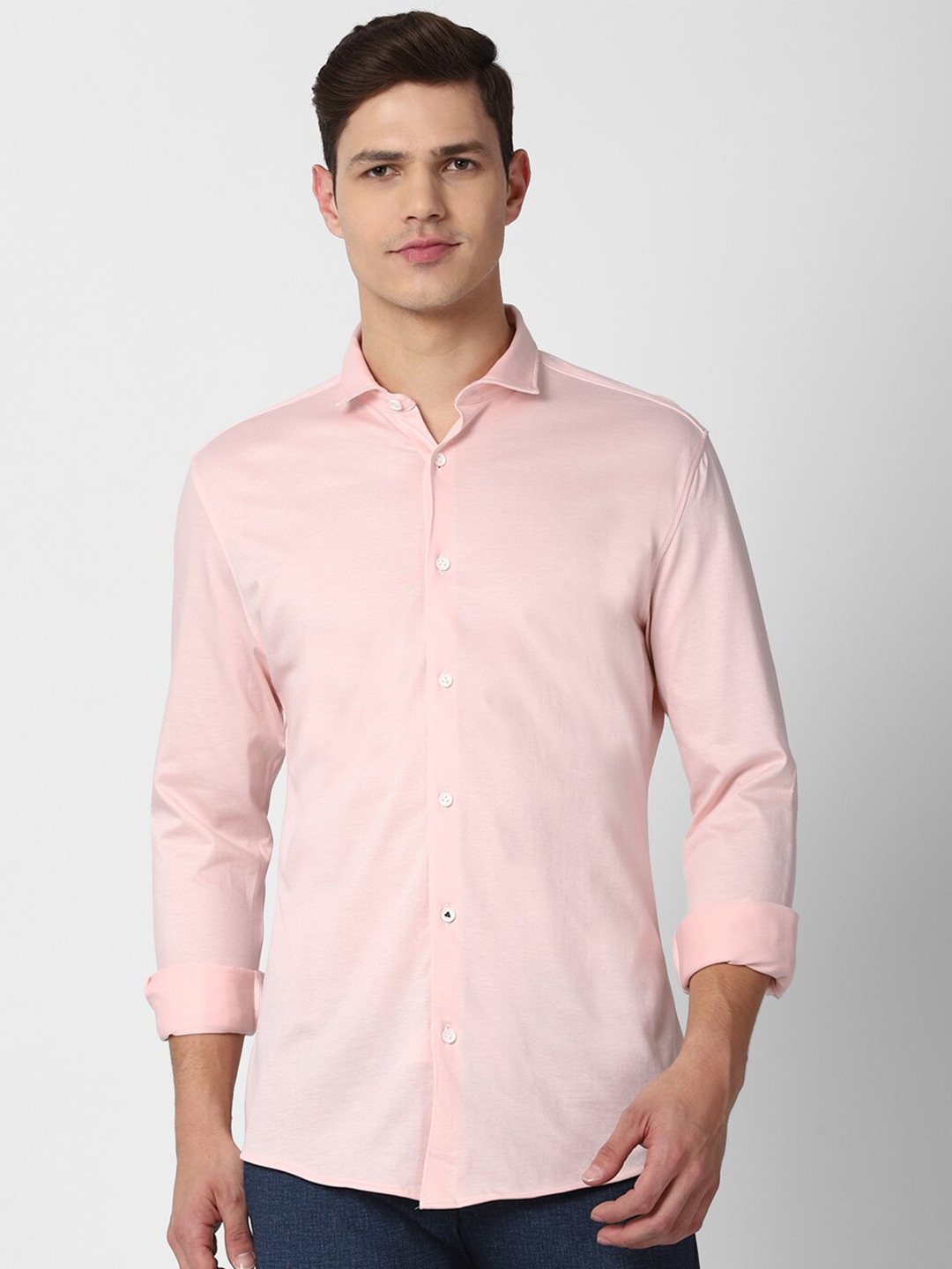 

Peter England Men Peach-Coloured Slim Fit Casual Shirt