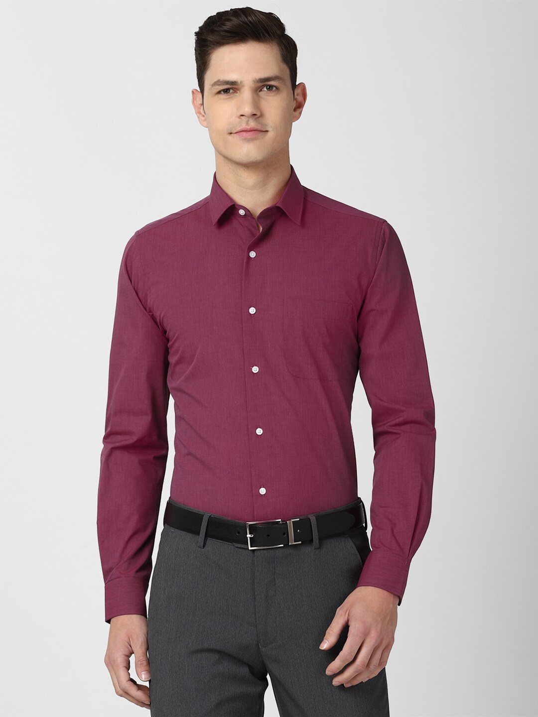 

Peter England Men Maroon Slim Fit Formal Shirt