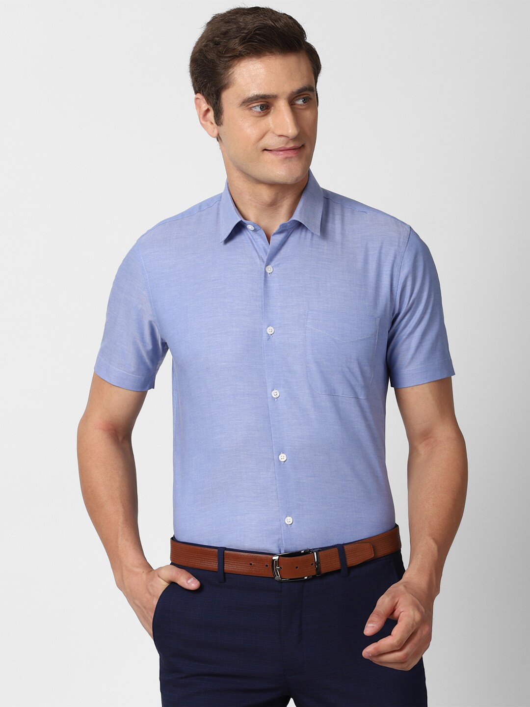

Peter England Men Blue Slim Fit Formal Shirt