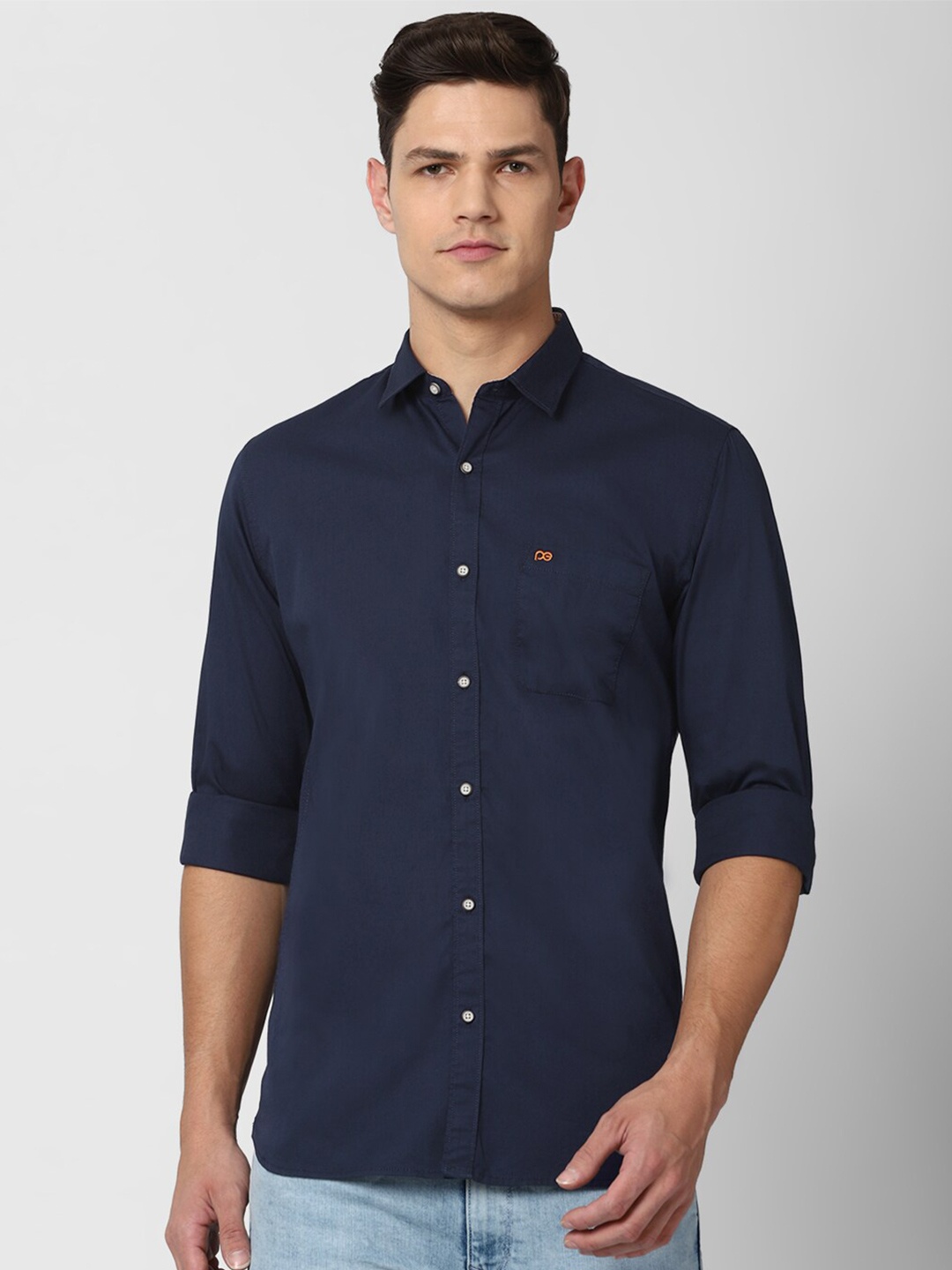 

Peter England Casuals Men Navy Blue Slim Fit Casual Shirt