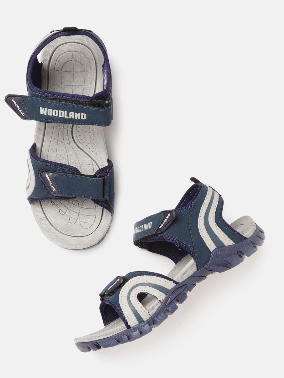 

Woodland Men Navy Blue & White Brand Logo Print Light Weight Sports Sandals