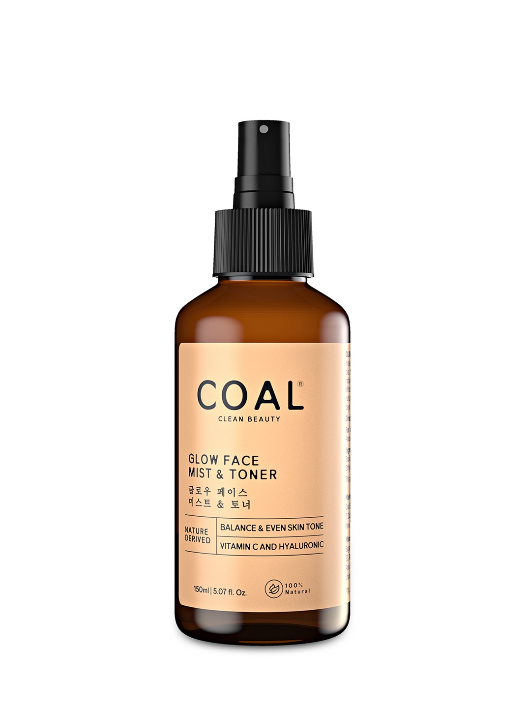 

COAL CLEAN BEAUTY Glow Face Mist & Toner with Vitamin C & Hyaluronic Acid - 150 ml, Beige