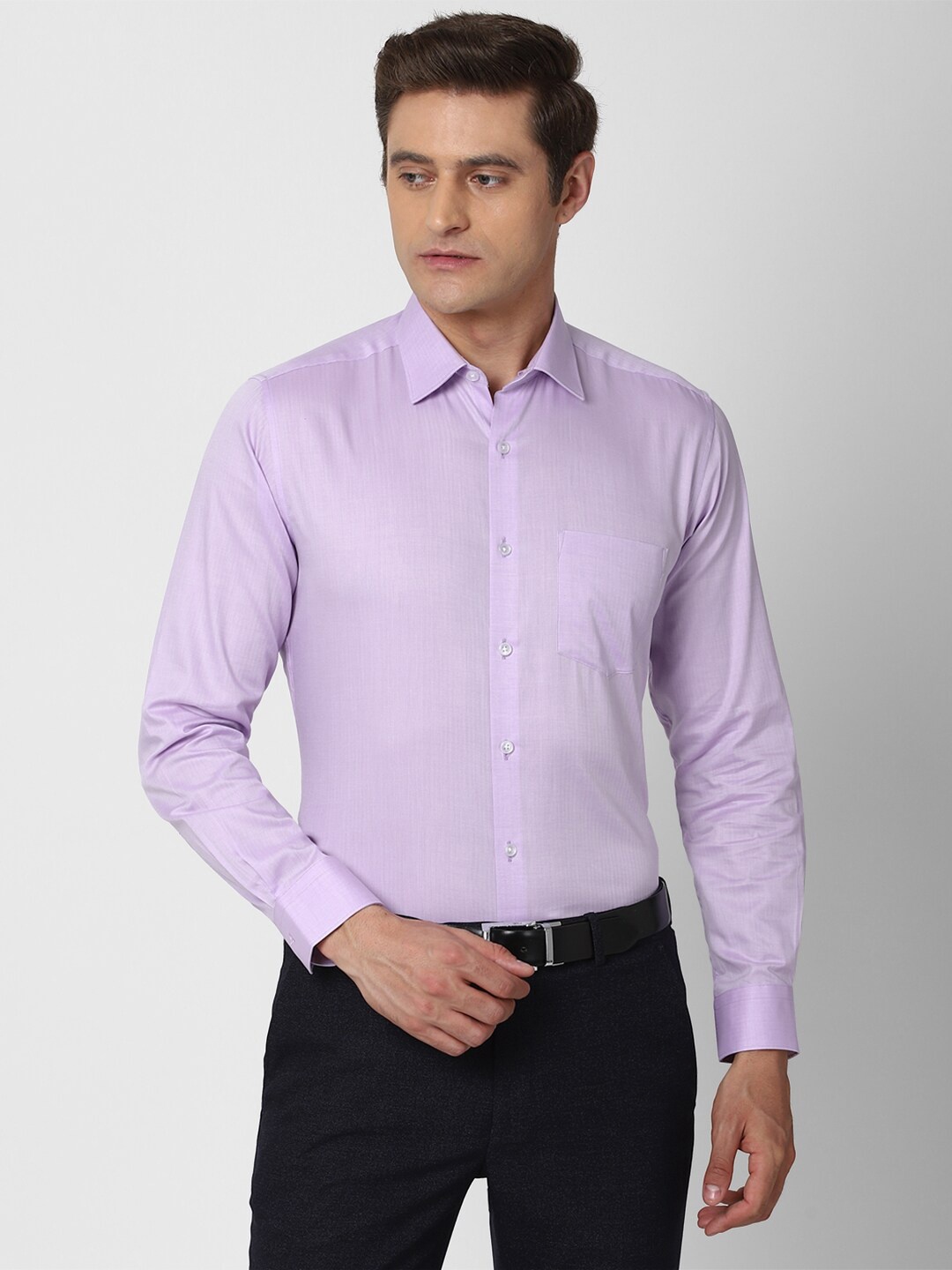 

Van Heusen Men Purple Cotton Formal Shirt