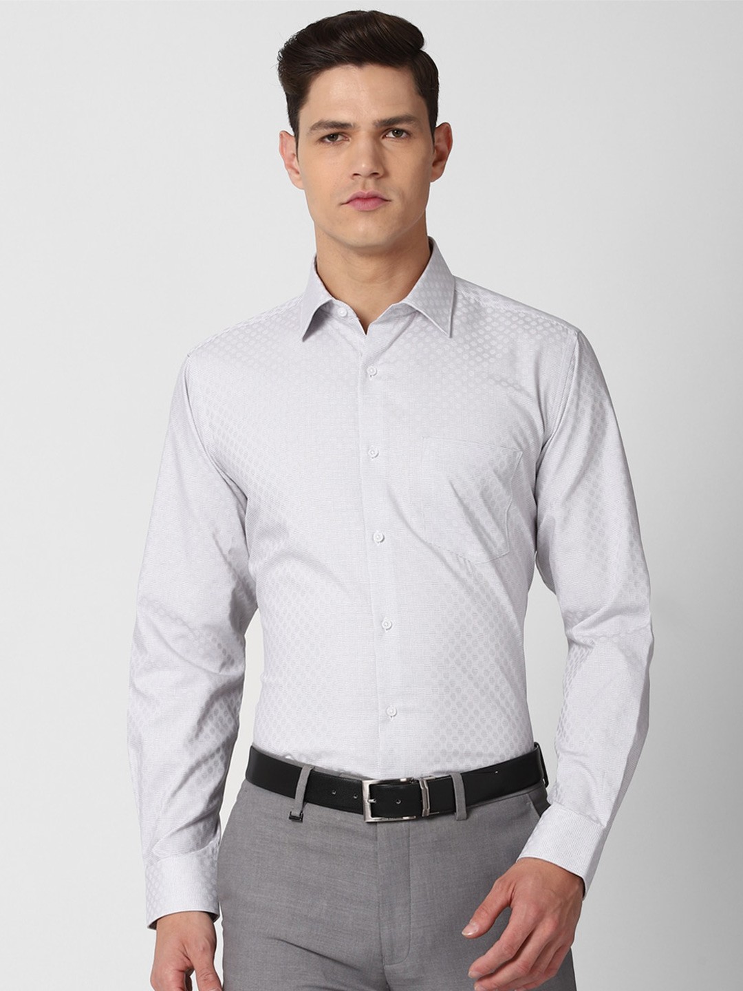 

Van Heusen Men Grey Printed Formal Shirt