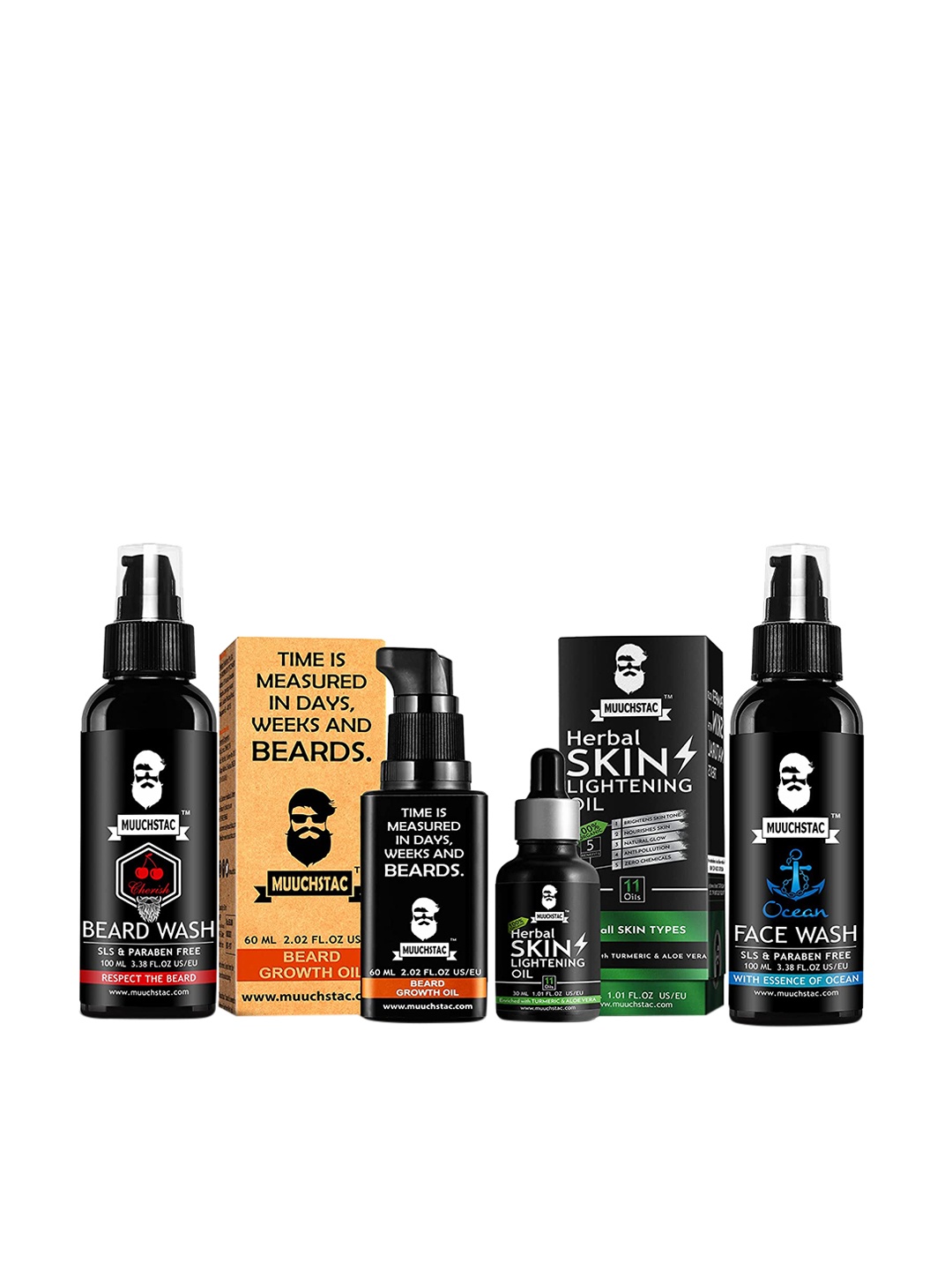 

MUUCHSTAC Men Beard & Skin Care Set, Black