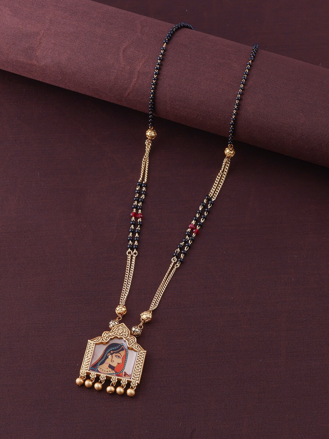 

Brandsoon Gold-Plated & Beaded Mangalsutra