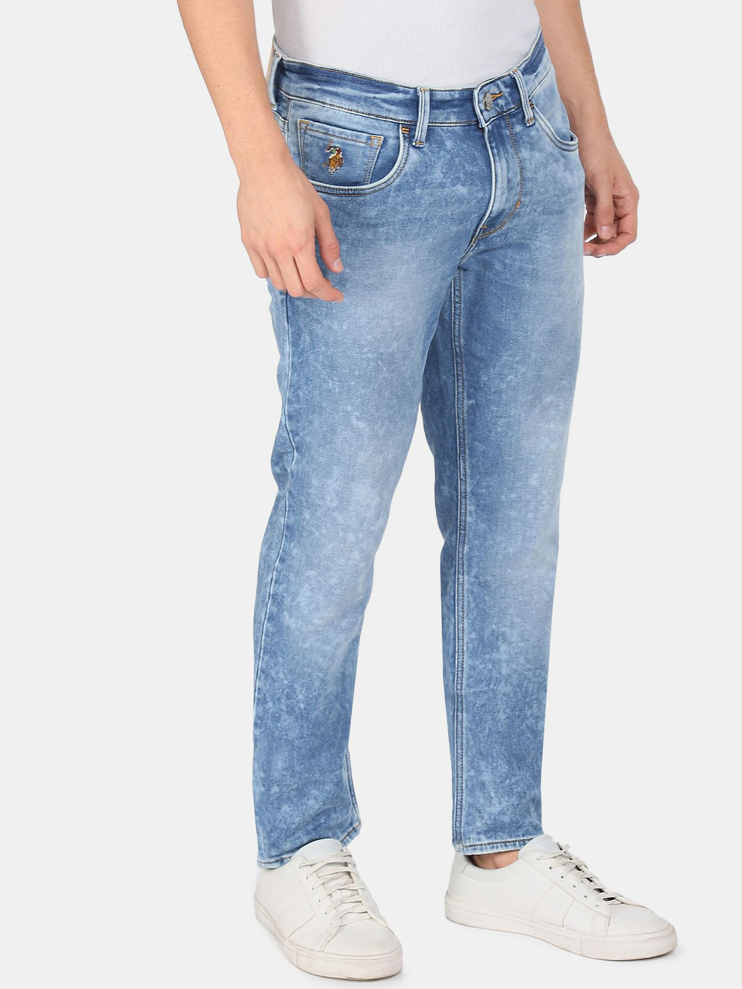 

U S Polo Assn Denim Co Men Blue Slim Fit Heavy Fade Jeans