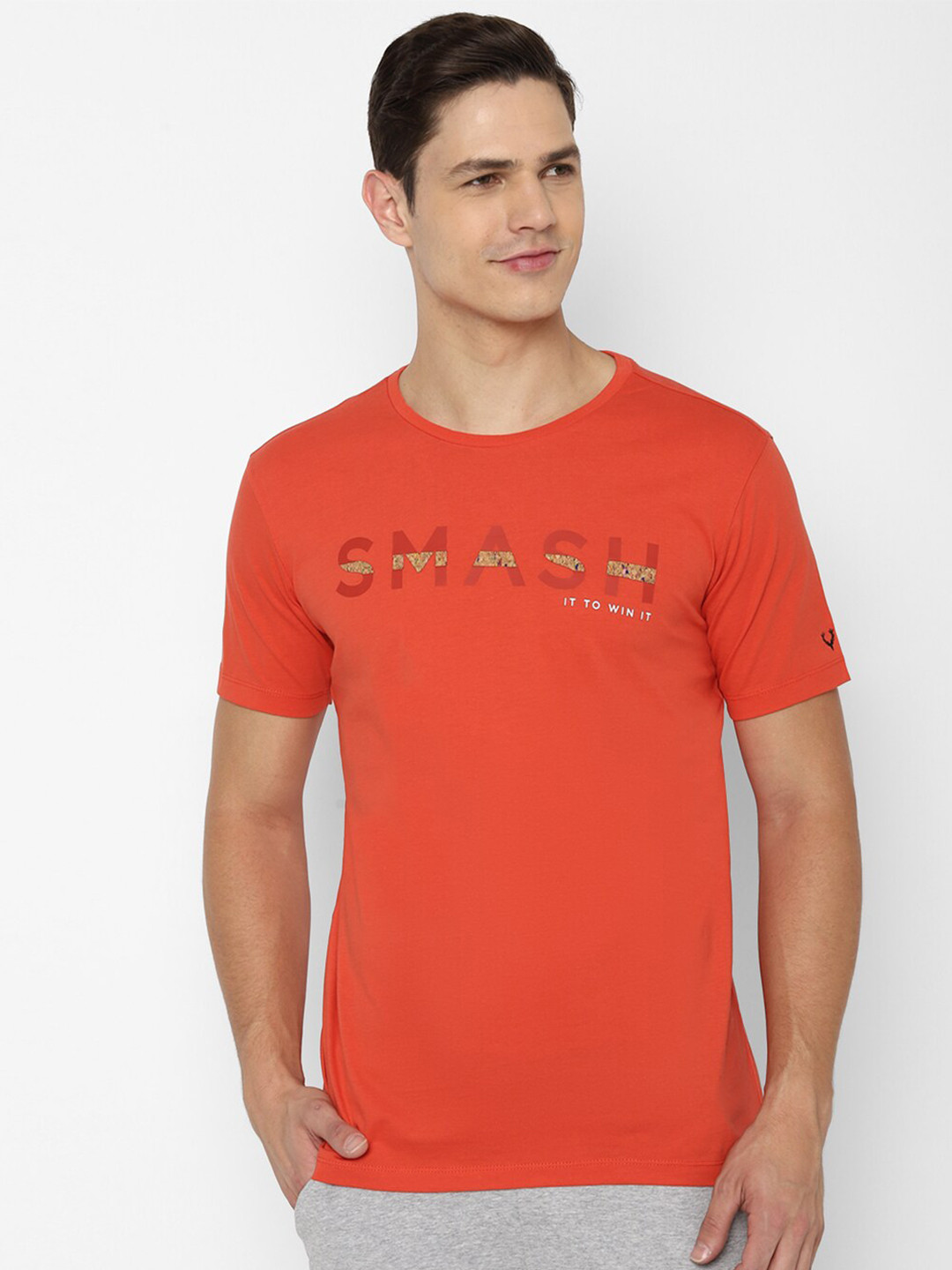 

Allen Solly Sport Men Orange Typography Printed T-shirt