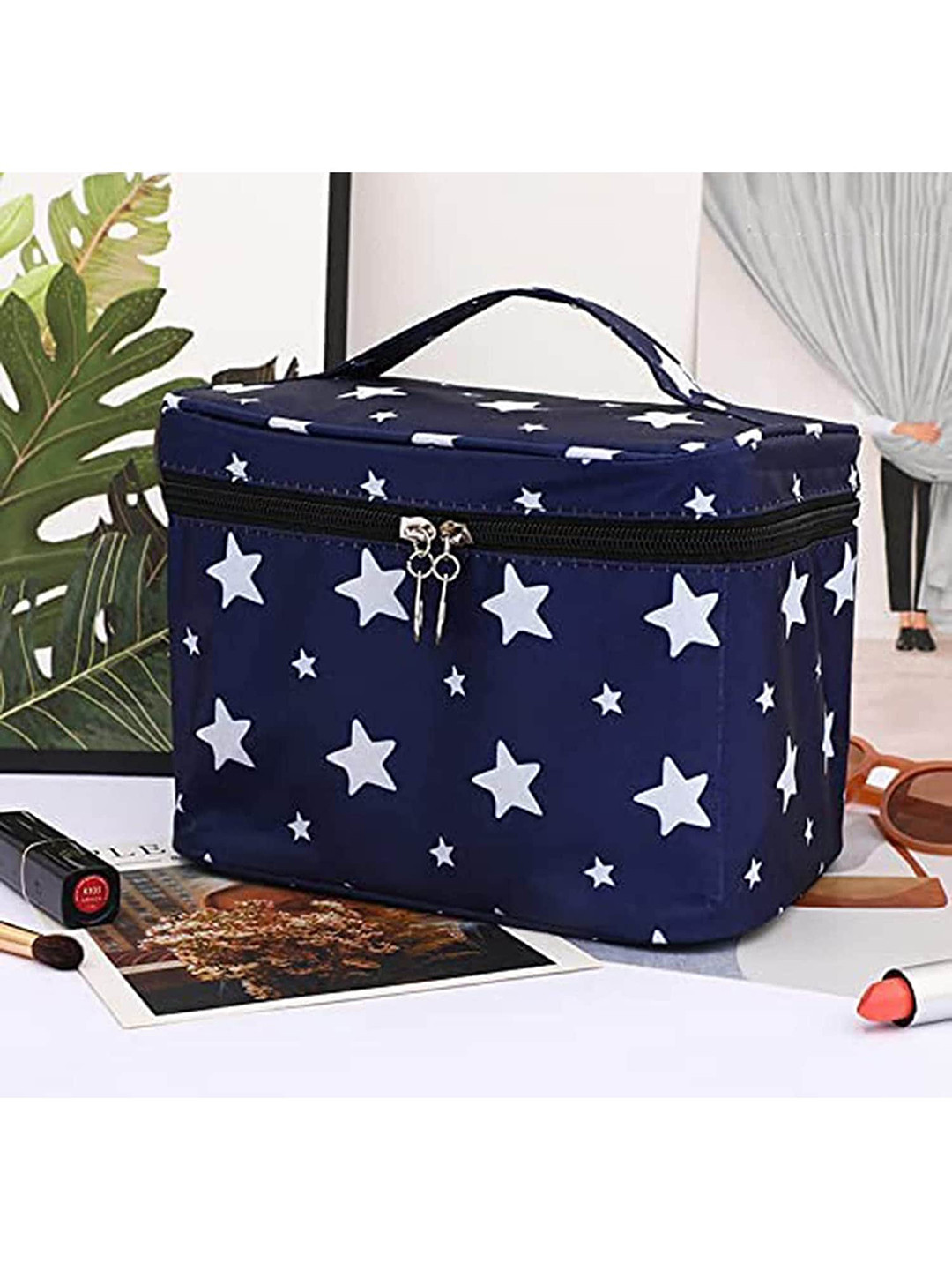 

HOUSE OF QUIRK Women Navy Blue & White Printed Organiser