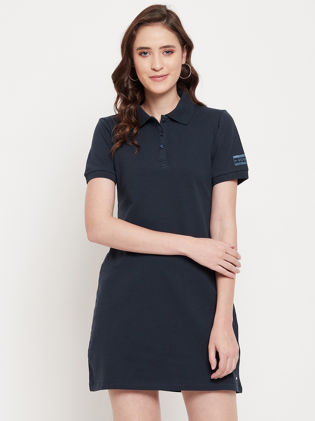 

Madame Women Navy Blue Solid Nightdress