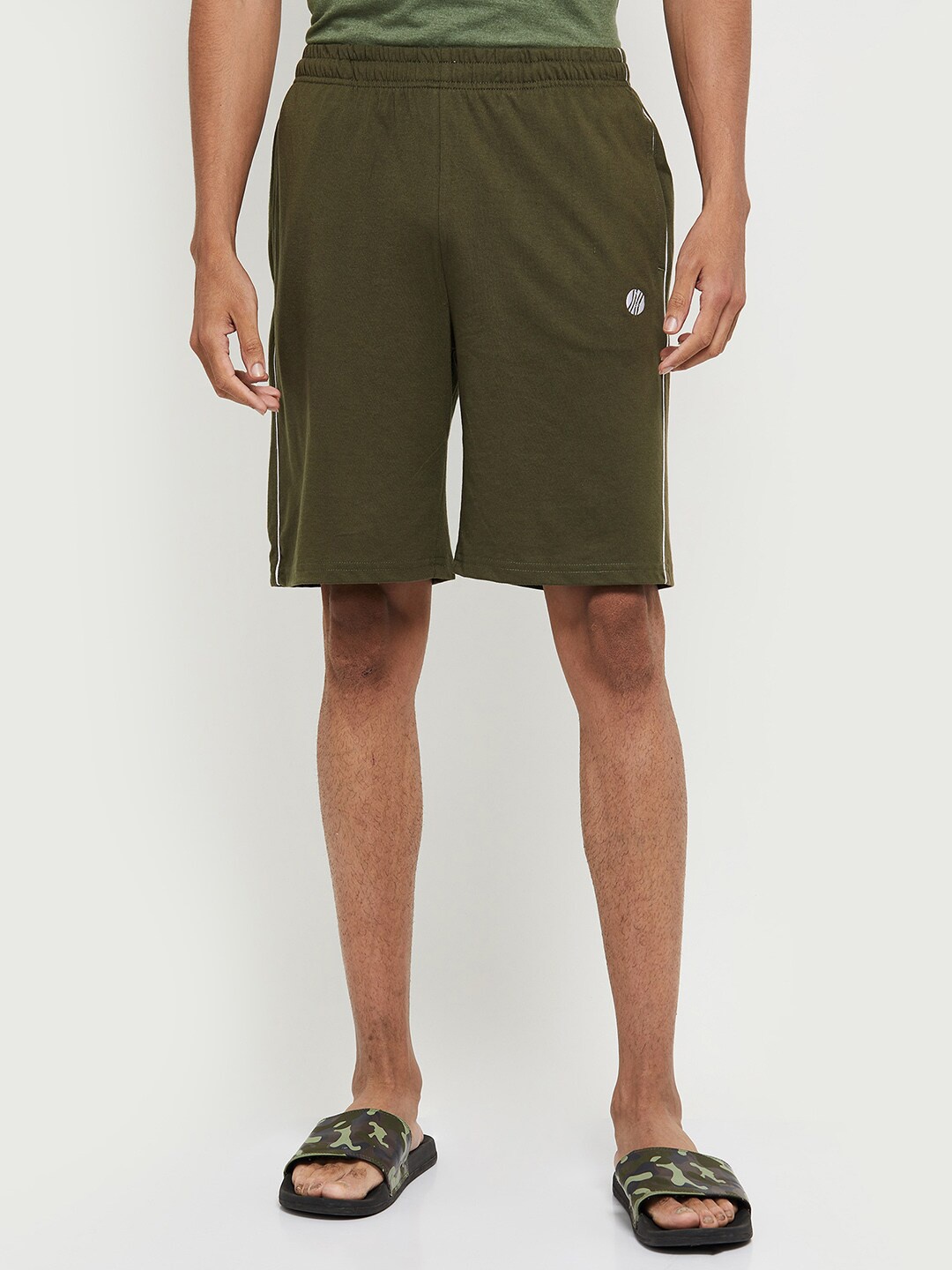 

max Men Olive Green Lounge Shorts
